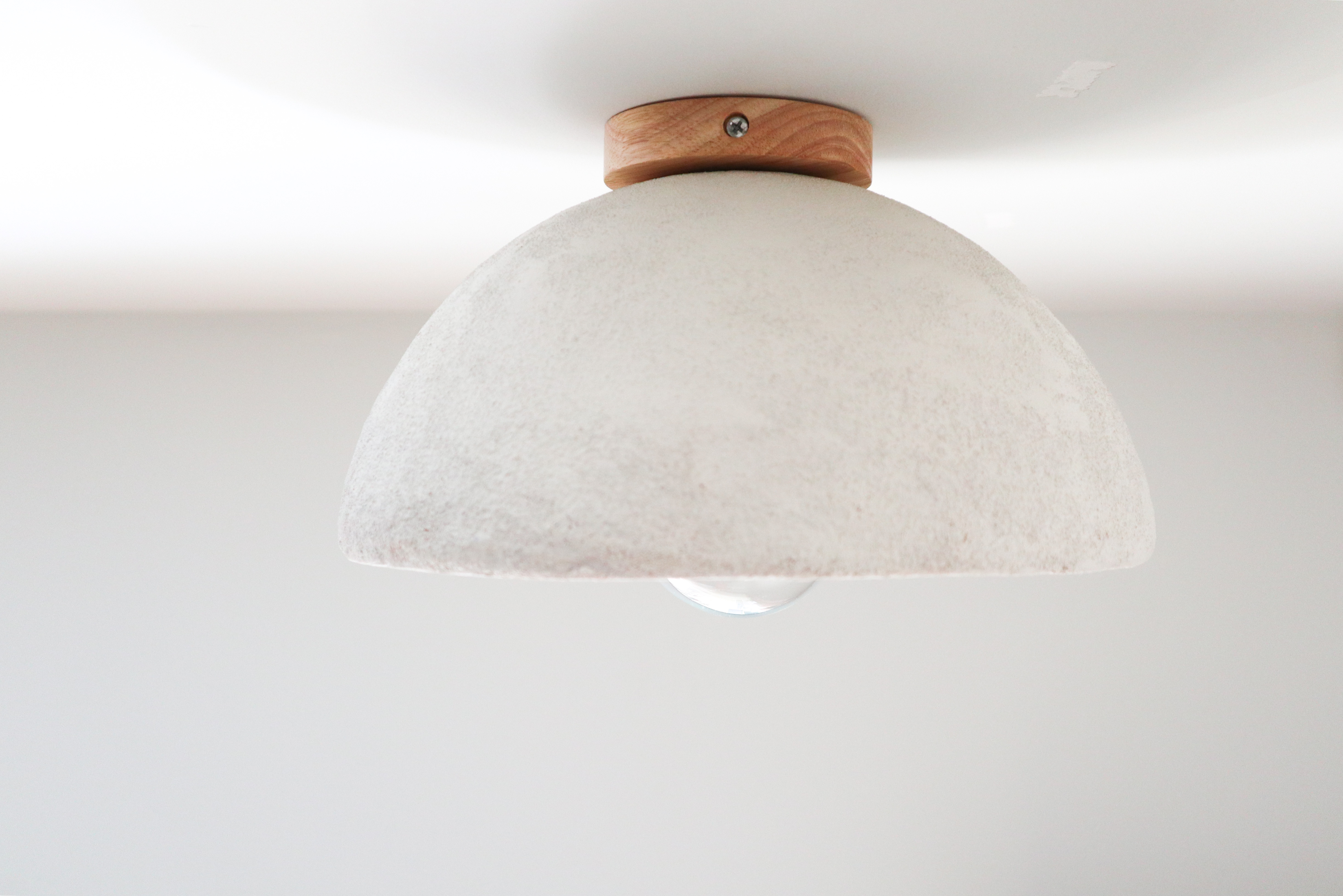 Kanso Ceiling Lamp | Japandi Handmade Paper Clay Hanging Light | Pendant Fixture