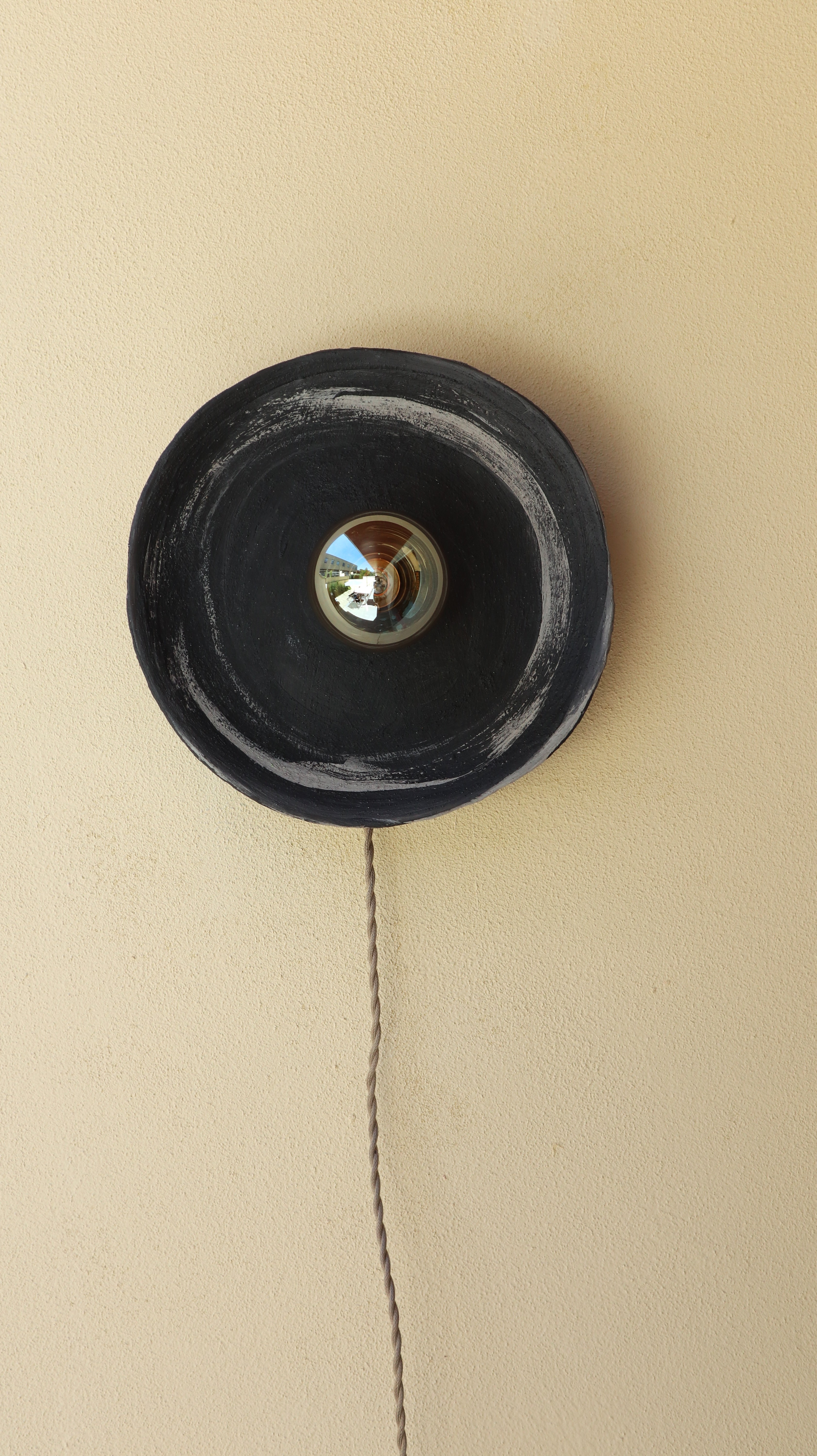 Handmade Terracotta Wabi-Sabi Wall Sconce, Organic Sculptural Lamp Yugen