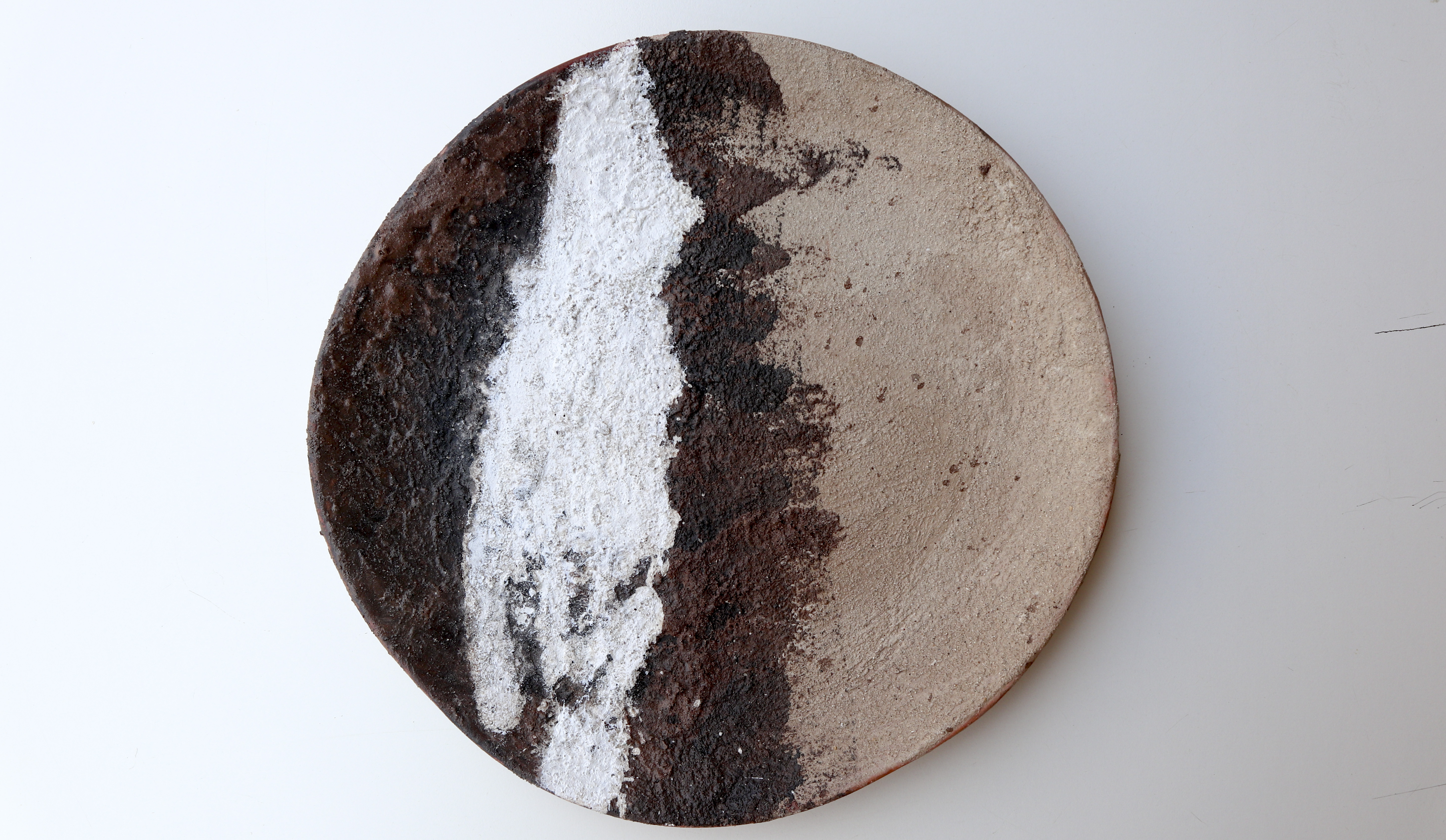 Wabi Sabi Wall Sculpture: Terracotta Clay Wall Plate Textured Nagisa