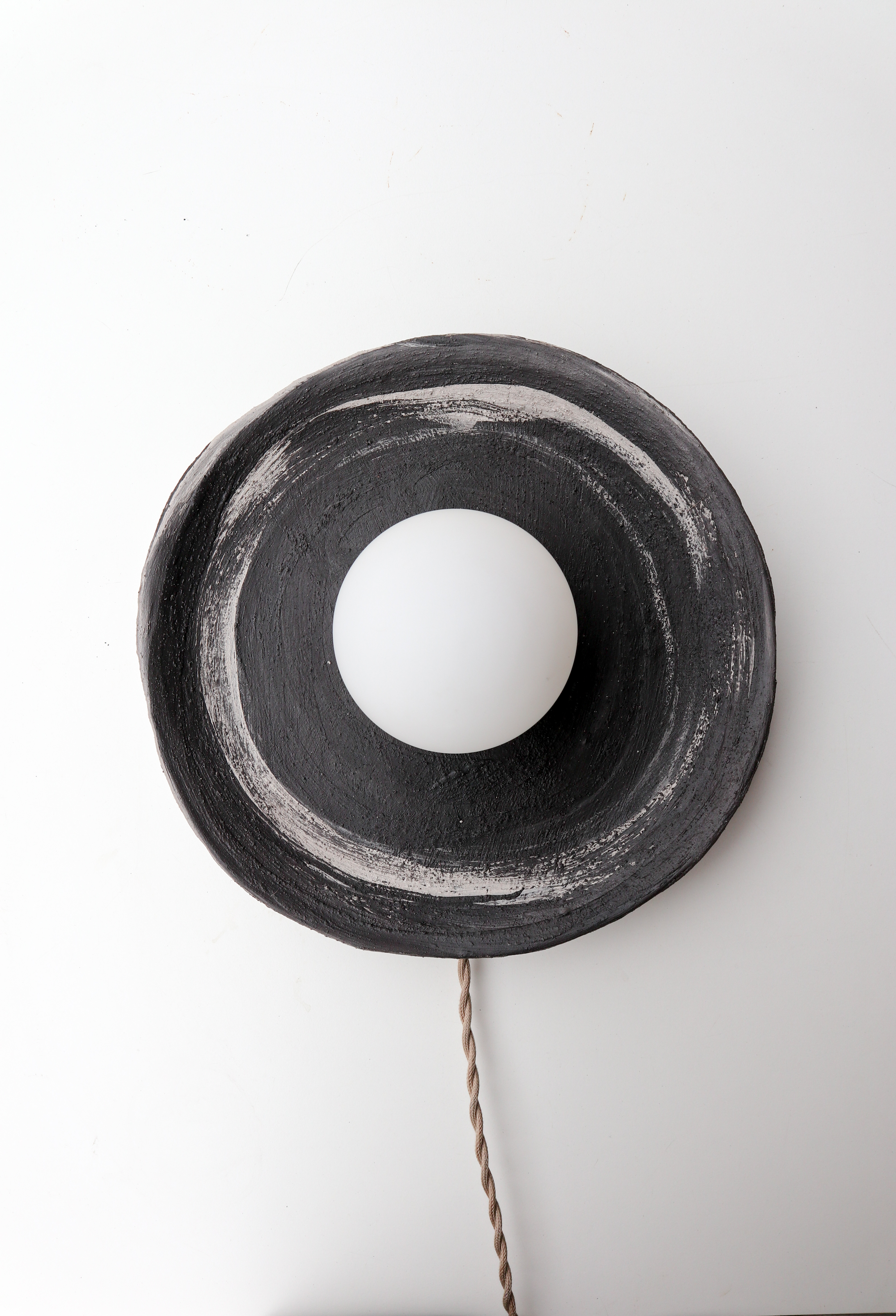Handmade Terracotta Wabi-Sabi Wall Sconce, Organic Sculptural Lamp Yugen