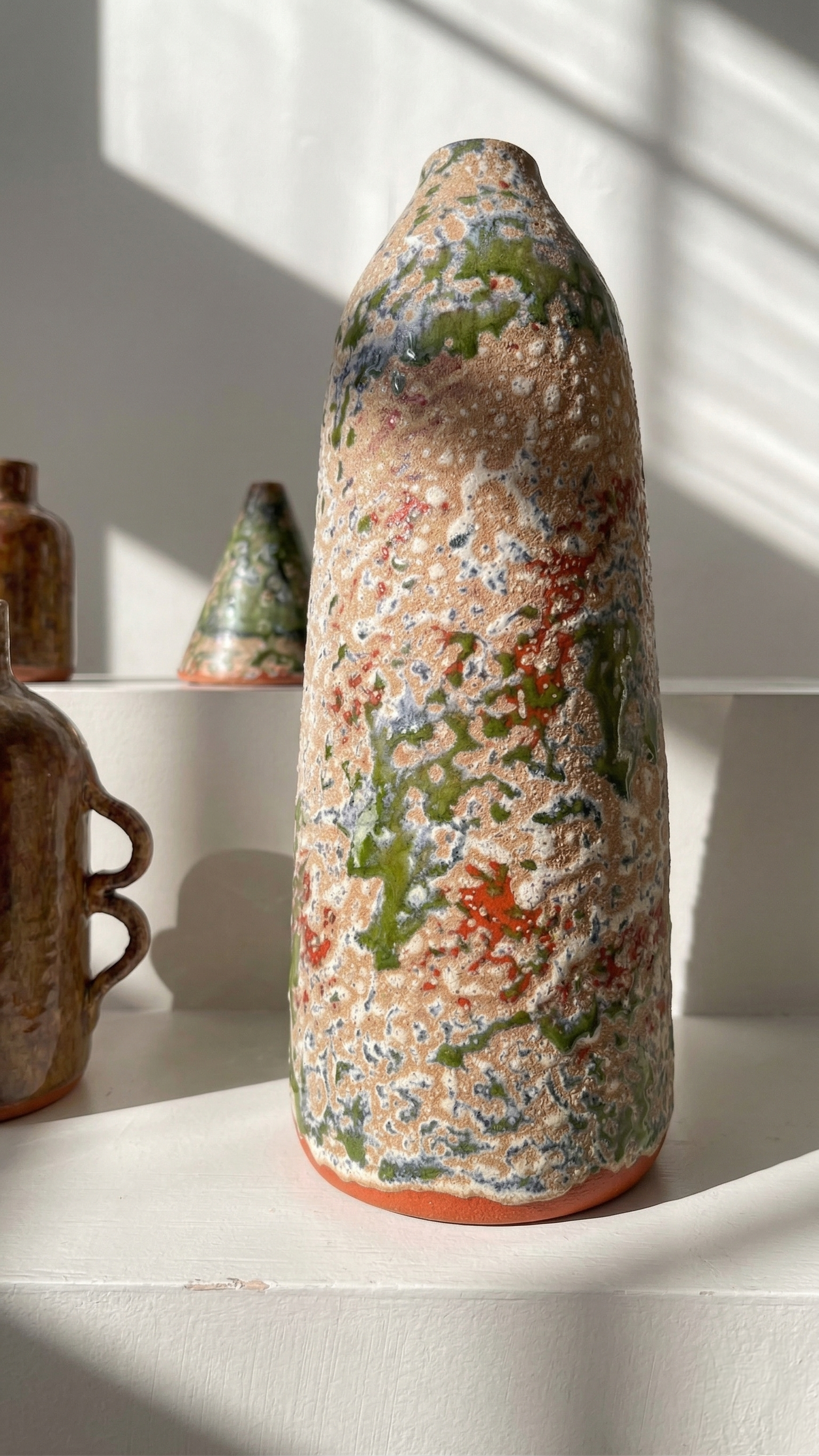 waterproof Textured Ceramic Vase • Wabi Sabi Organic Modern Pottery • Minimalist Home Decor Akebono