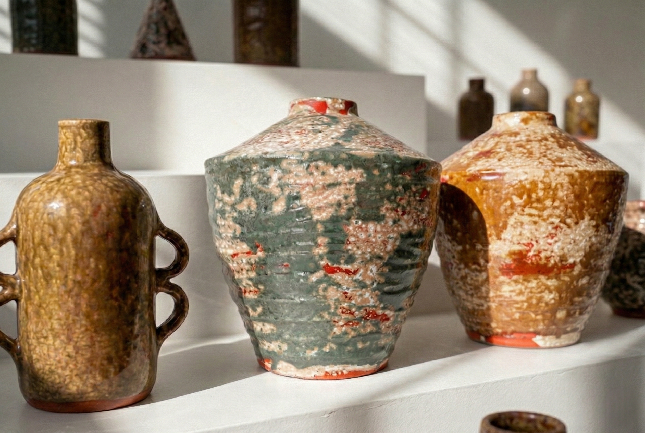 waterproof Textured Ceramic Vase • Wabi Sabi Organic Modern Pottery • Minimalist Home Decor Akebono