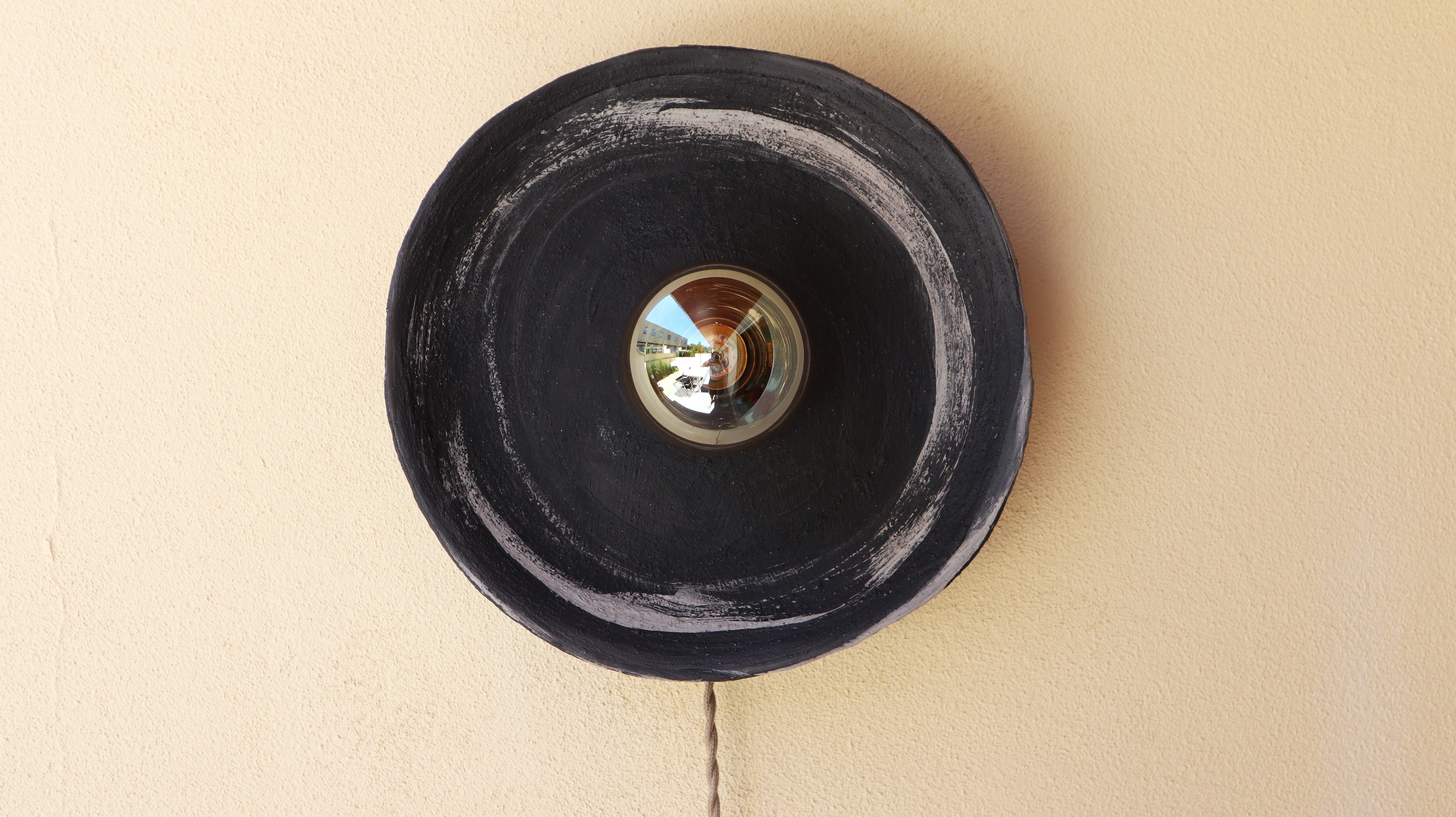 Handmade Terracotta Wabi-Sabi Wall Sconce, Organic Sculptural Lamp Yugen