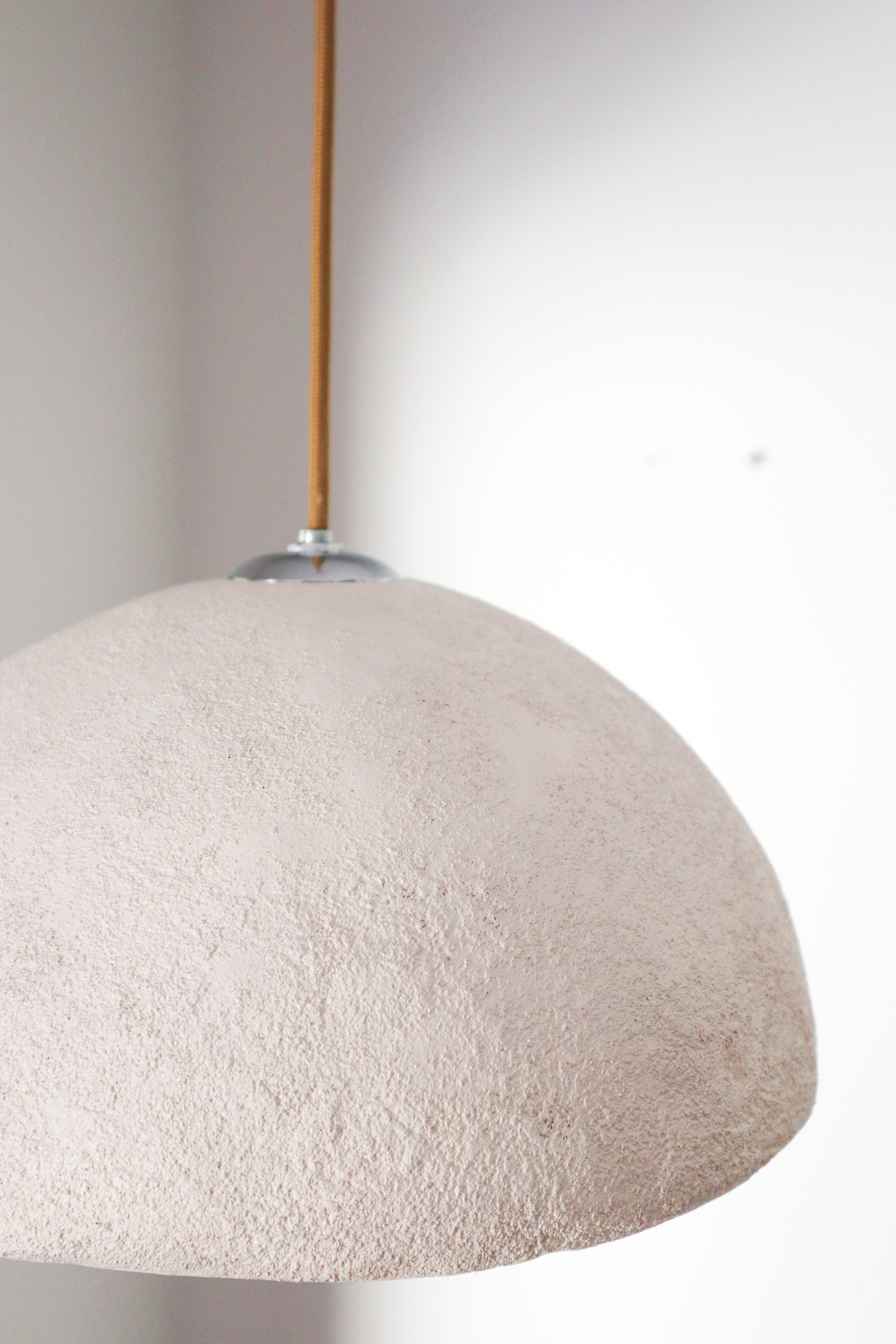 Kanso Ceiling Lamp | Japandi Handmade Paper Clay Hanging Light | Pendant Fixture