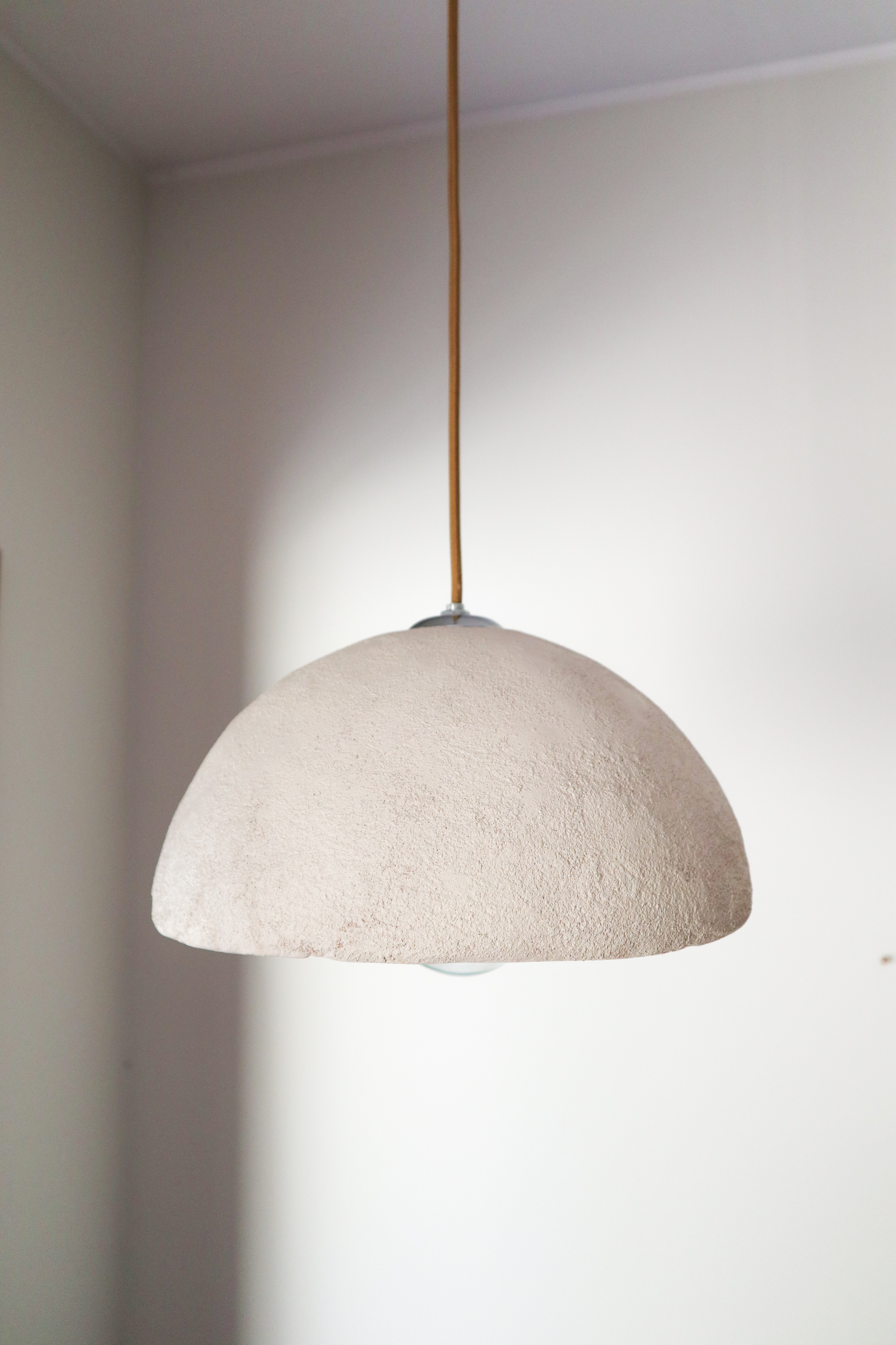 Kanso Ceiling Lamp | Japandi Handmade Paper Clay Hanging Light | Pendant Fixture