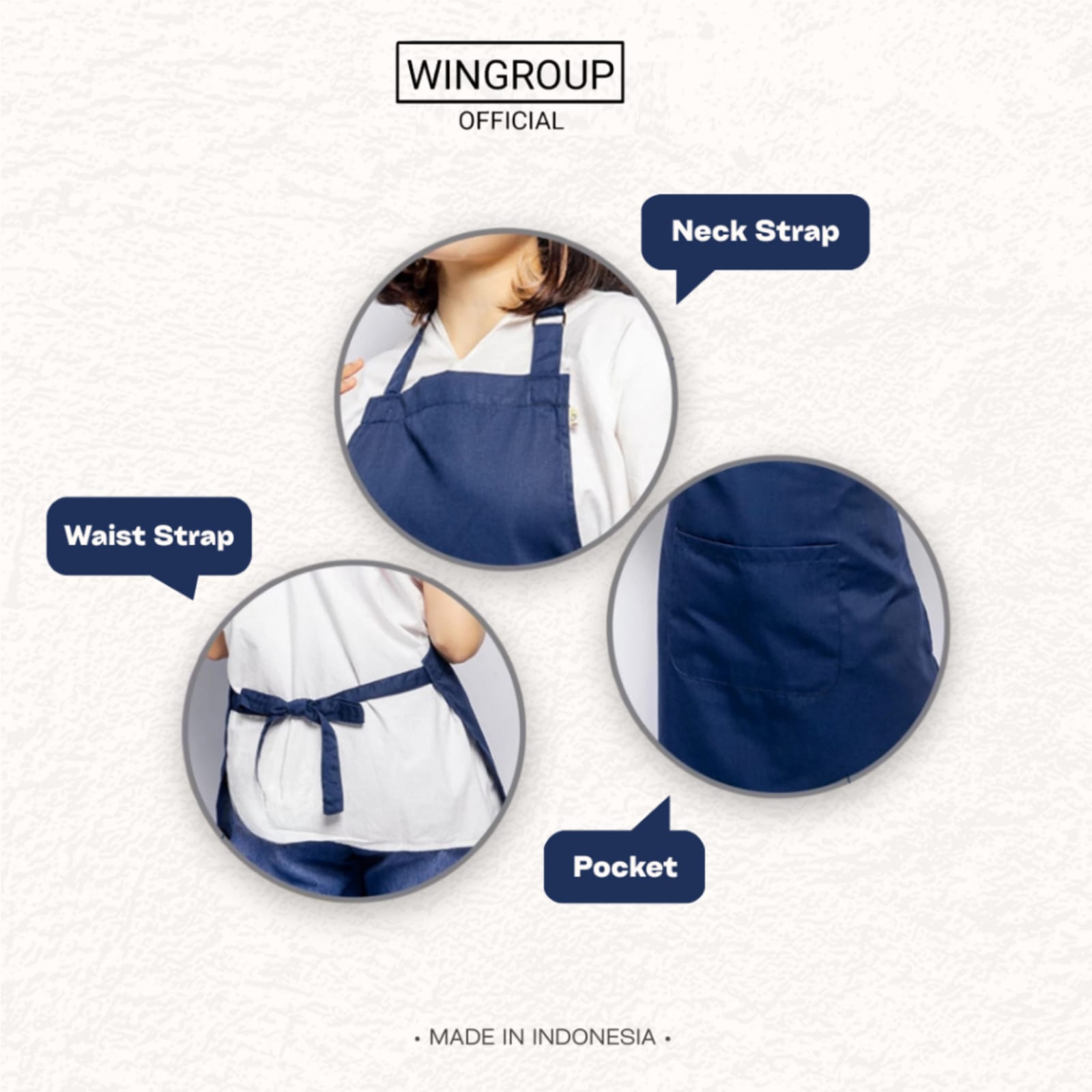 Navy - Apron Masak Celemek Barista Color Series