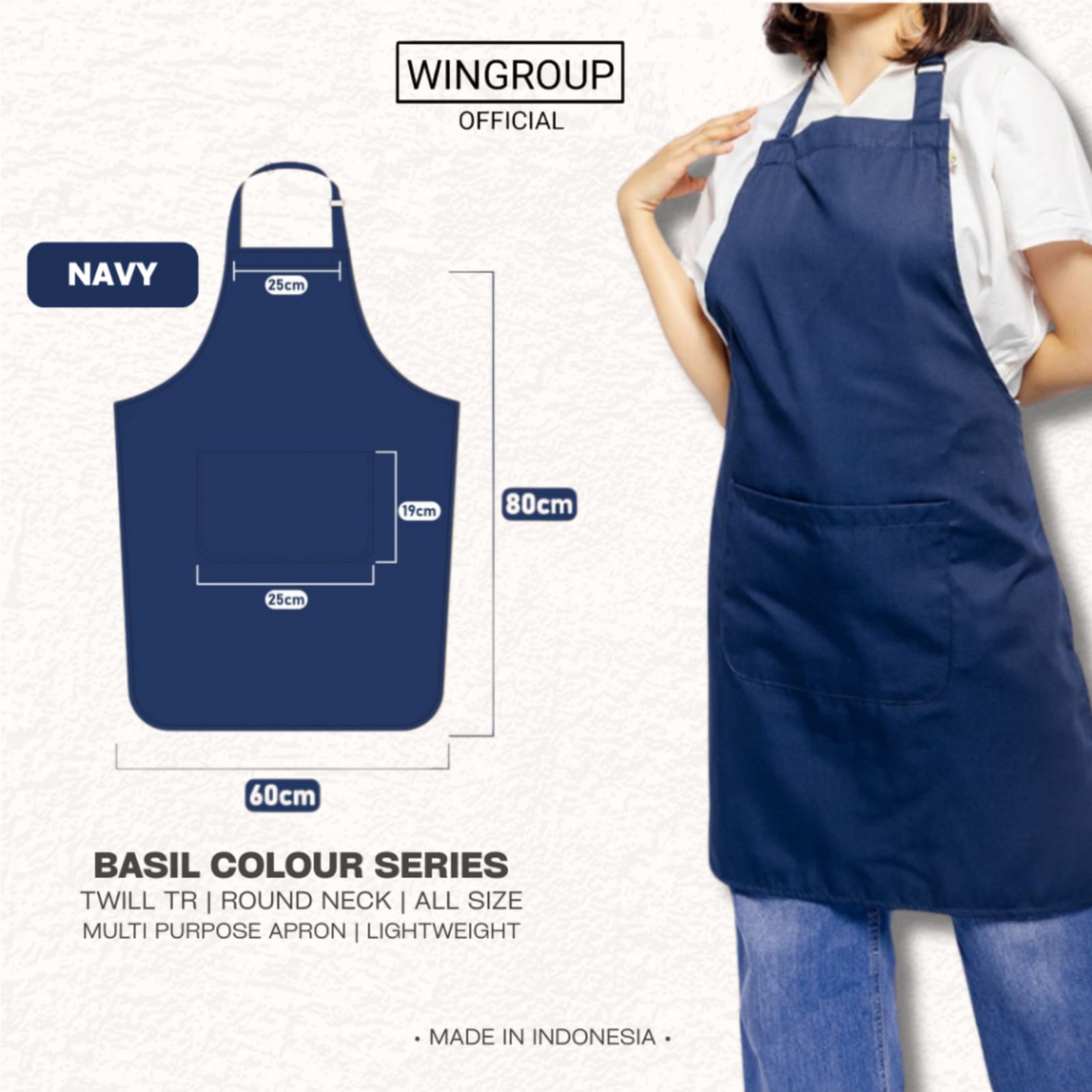 Navy - Apron Masak Celemek Barista Color Series
