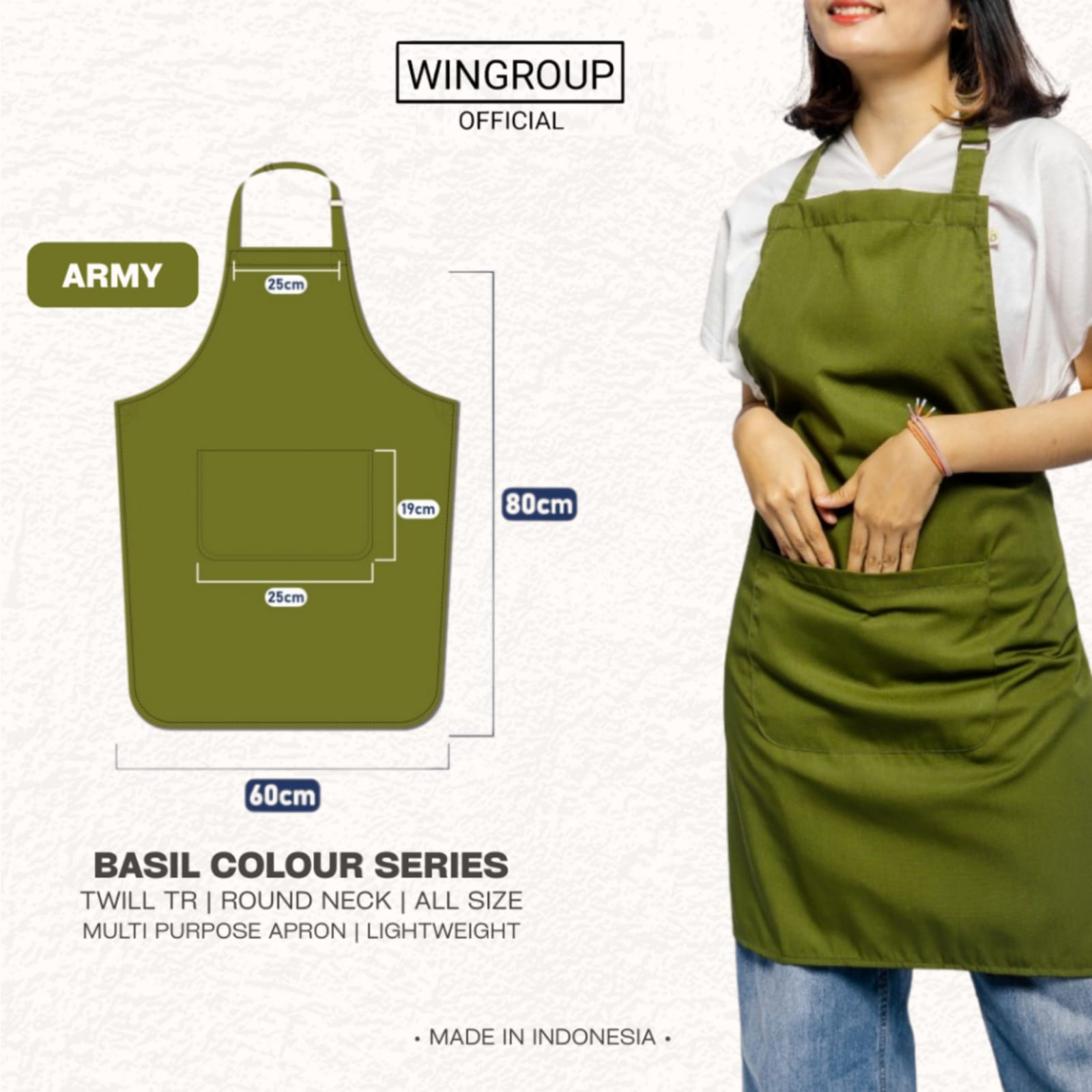 Army - Apron Masak Celemek Barista Color Series