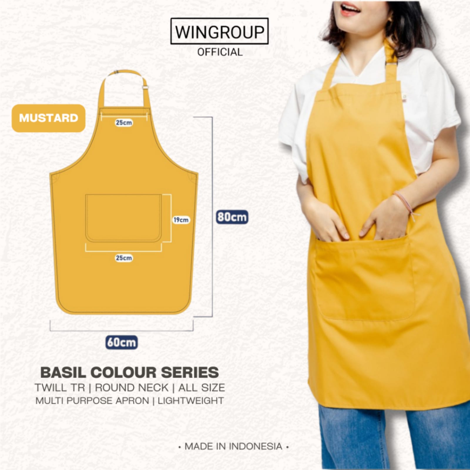 Mustard - Apron Masak Celemek Barista Color Series