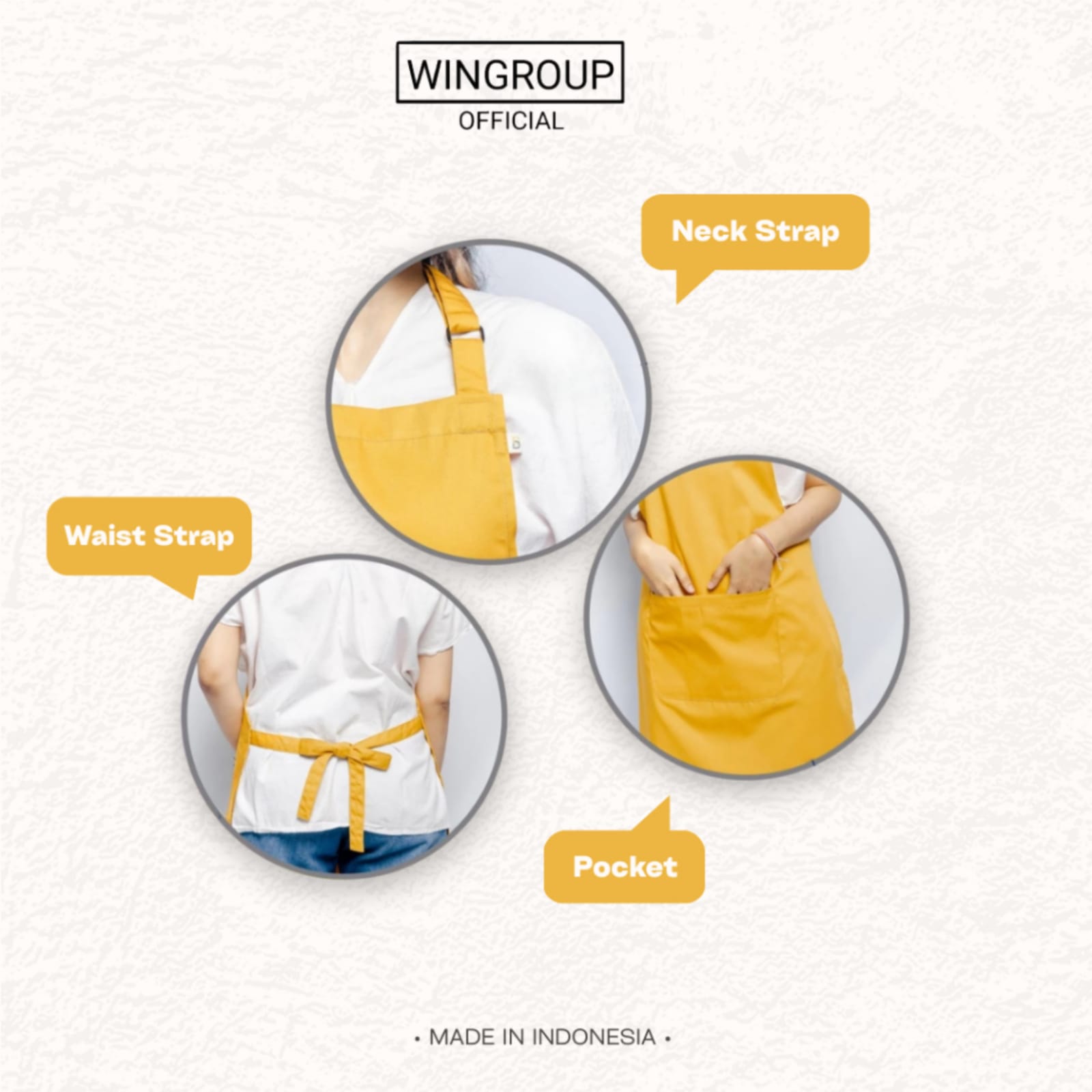 Mustard - Apron Masak Celemek Barista Color Series