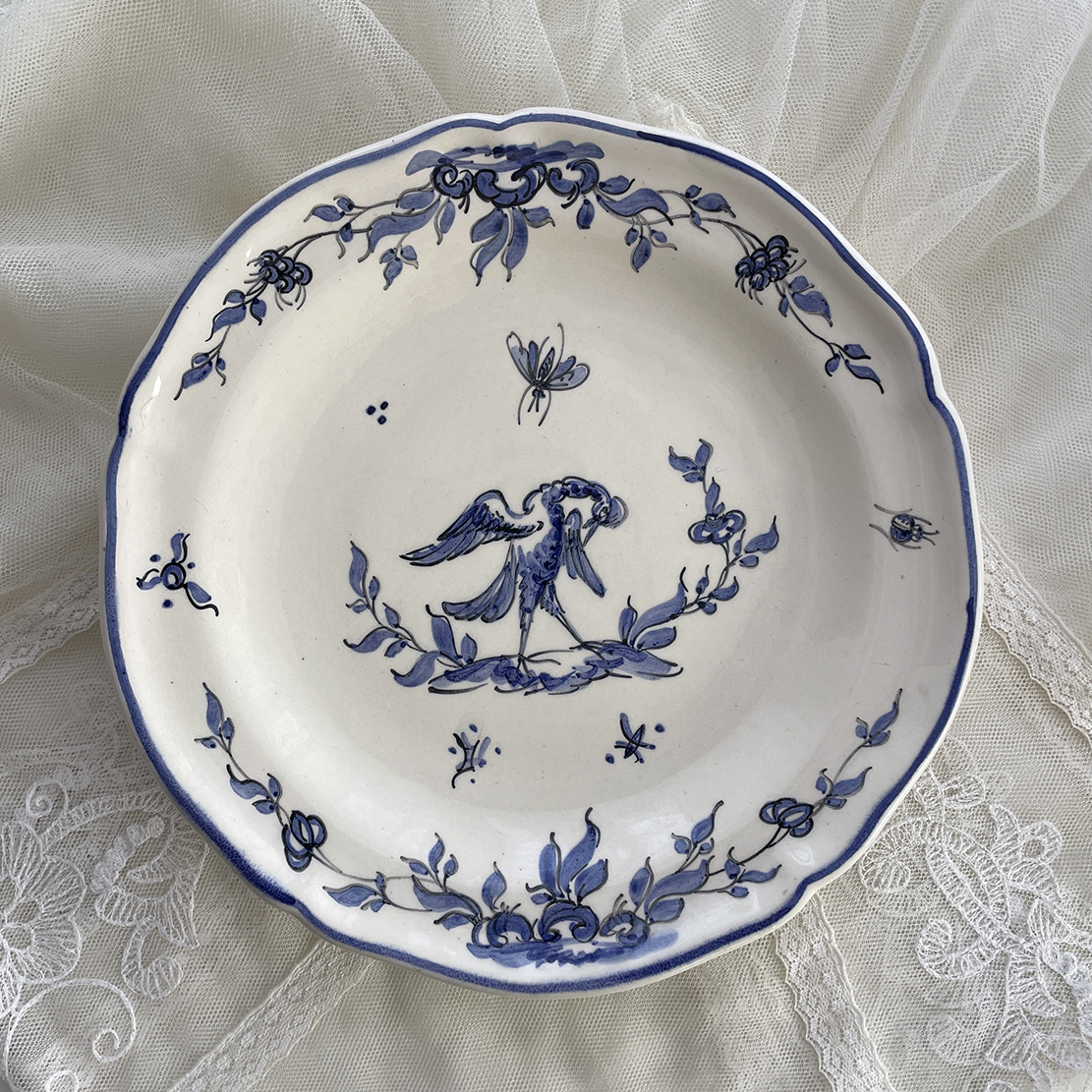 Farfurie (decor perete) vintage "Vieux Moustiers”