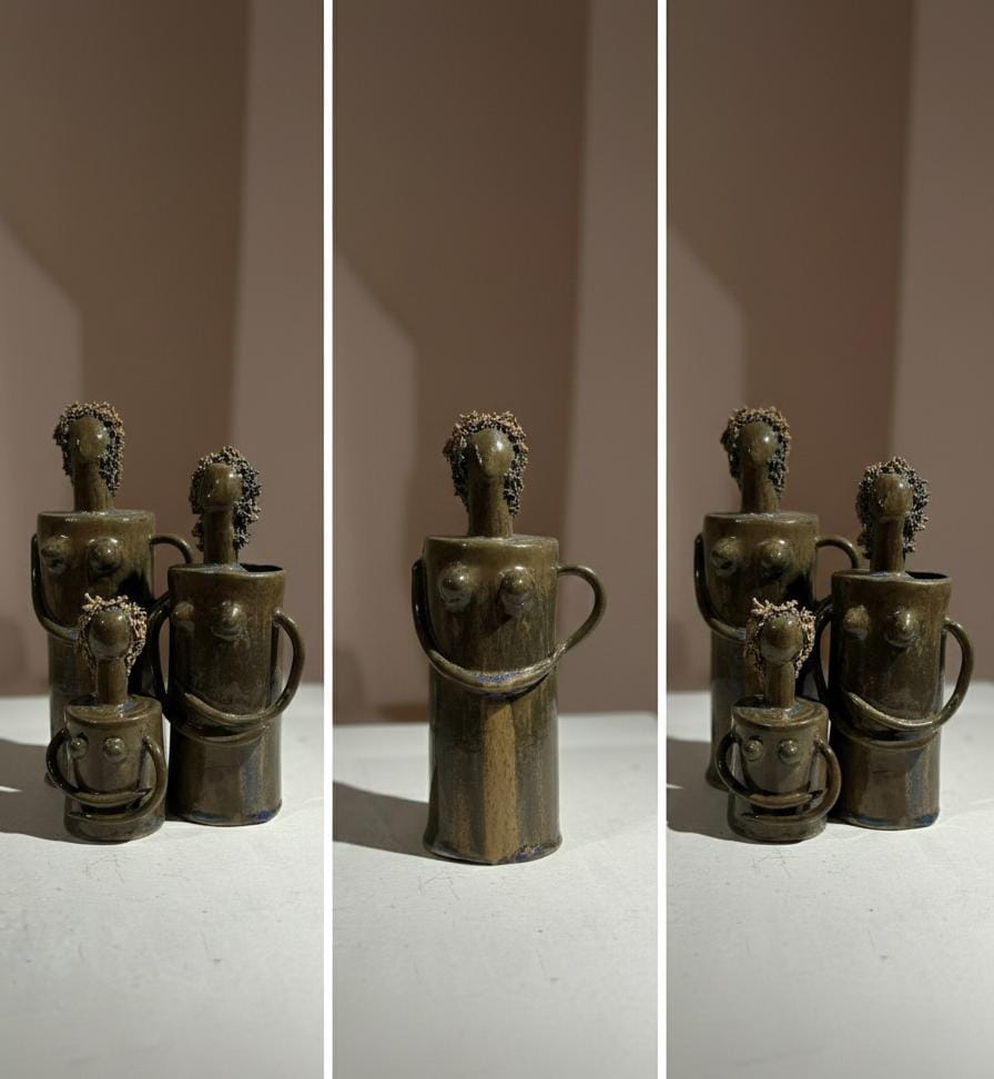 Ceramic Abstract Family Sculpture Set