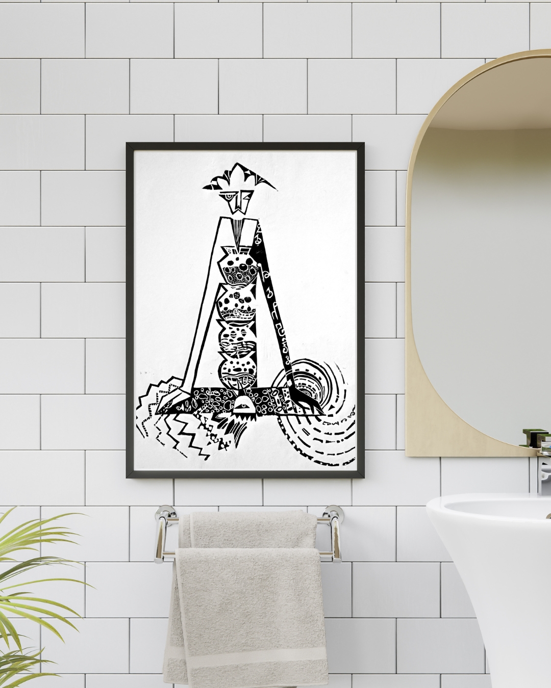 Traditional Life of Saura Tribe Medium: Woodcut (B&W) Size: 18 × 24 inch