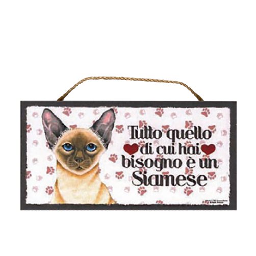 61Targa decorativa con gatto Siamese