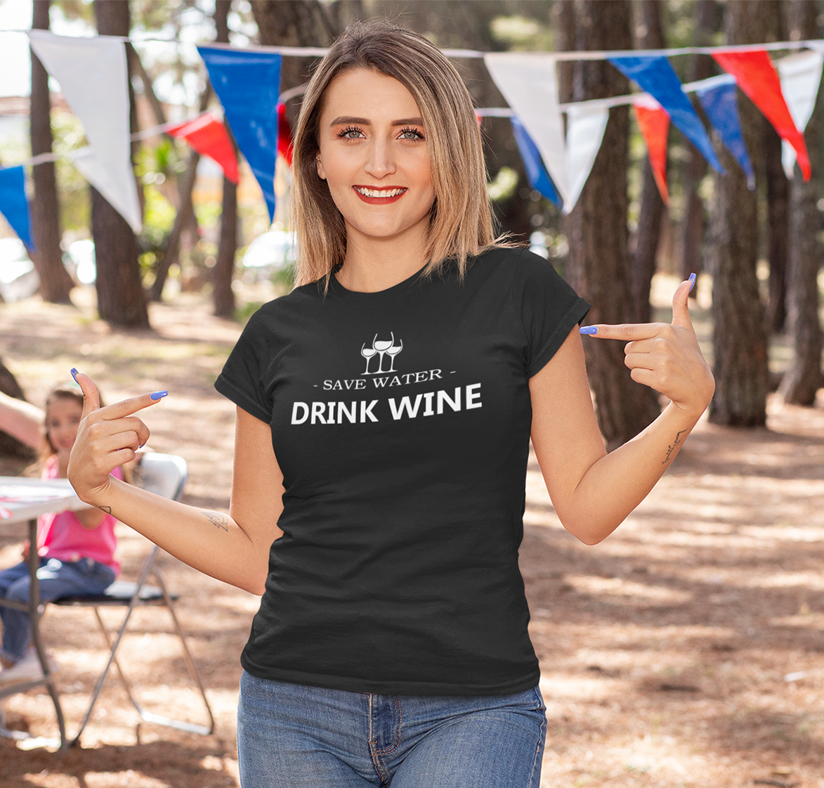 T-shirt Save Water Drink Wine