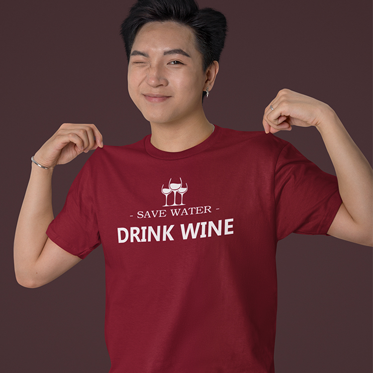 T-shirt Save Water Drink Wine