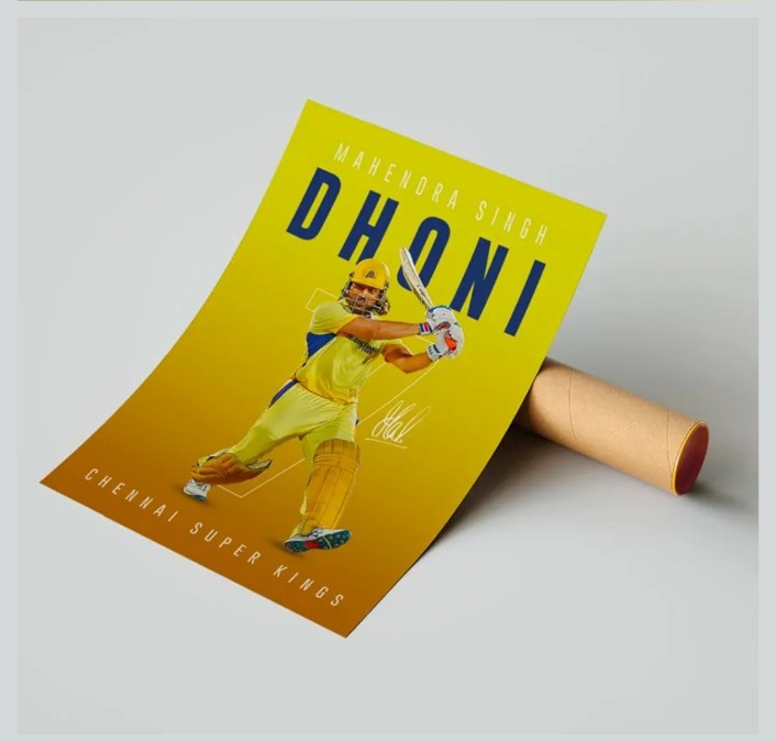 Dhoni Wall Art Poster 5X7 