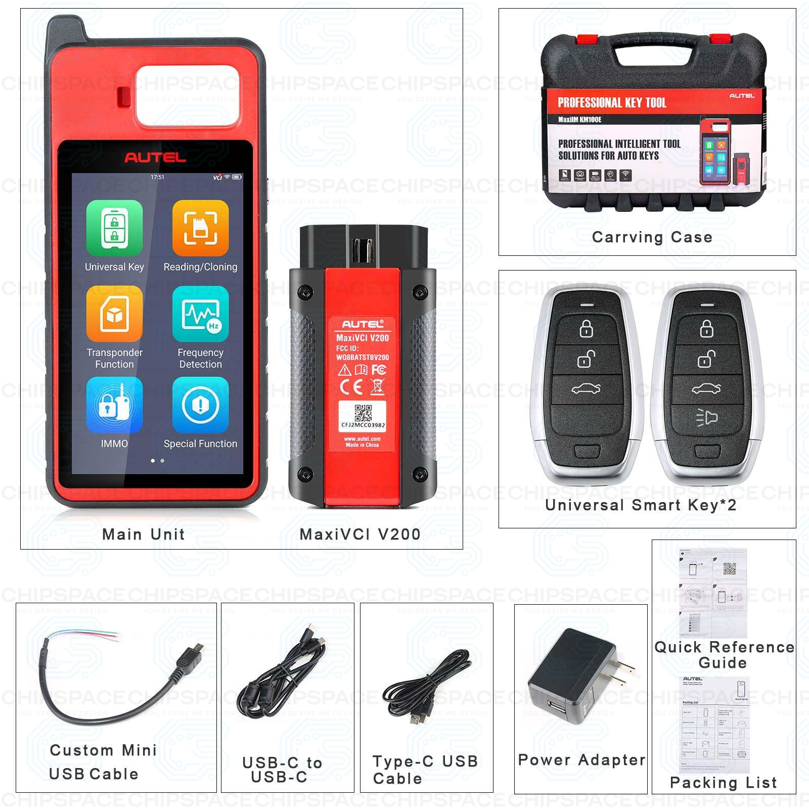 Autel MaxiIM KM100E Key Programmer Immobilizer IMMO | Learning Chip Read/Write & Cloning Frequency | BMW Volkswagen Toyota Honda