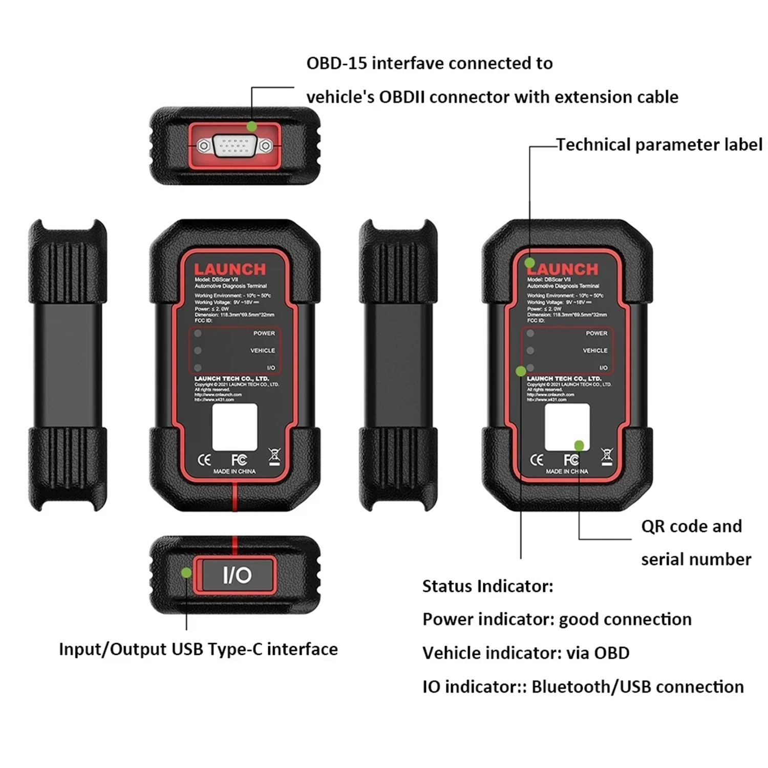 Launch X431 DBScar VII Bluetooth Connector Scanner | Support CANFD DOIP | DIAGZONE 1 Year Free Update 