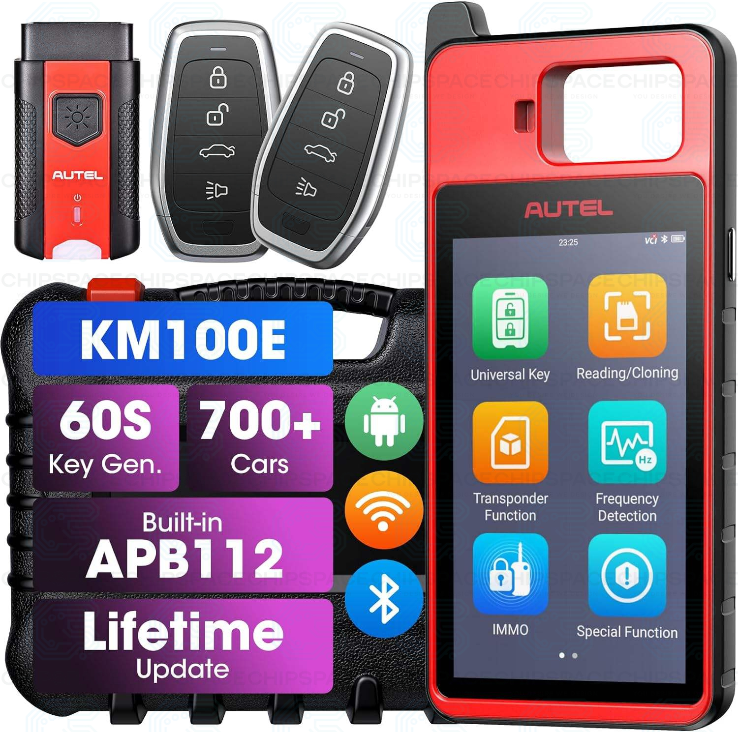 Autel MaxiIM KM100E Key Programmer Immobilizer IMMO | Learning Chip Read/Write & Cloning Frequency | BMW Volkswagen Toyota Honda