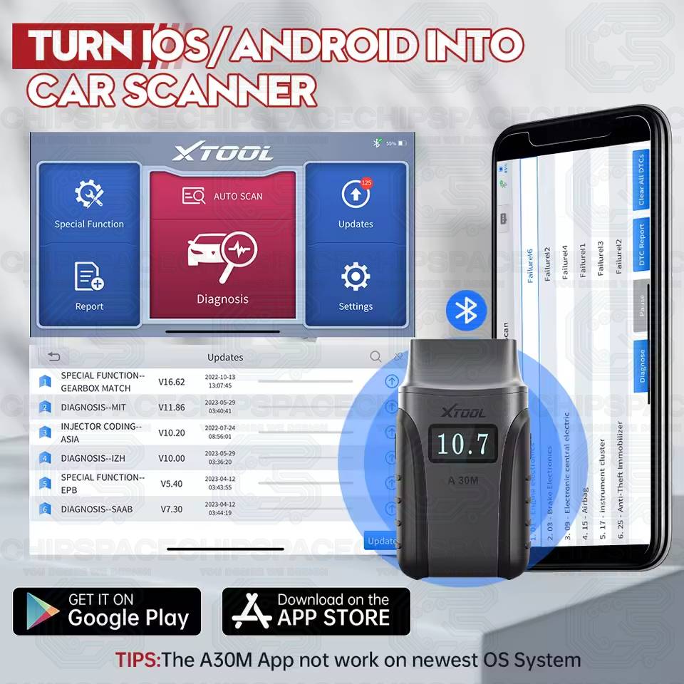 XTOOL Anyscan A30M Wireless BT Scanner l Android & iOS Bi-Directional Scan Tool