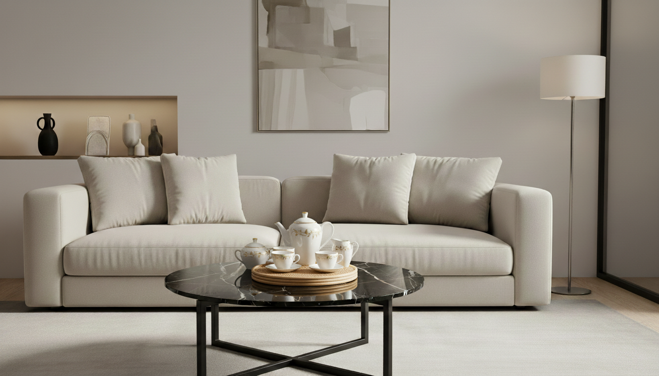 Modern Black Marble Coffee Table