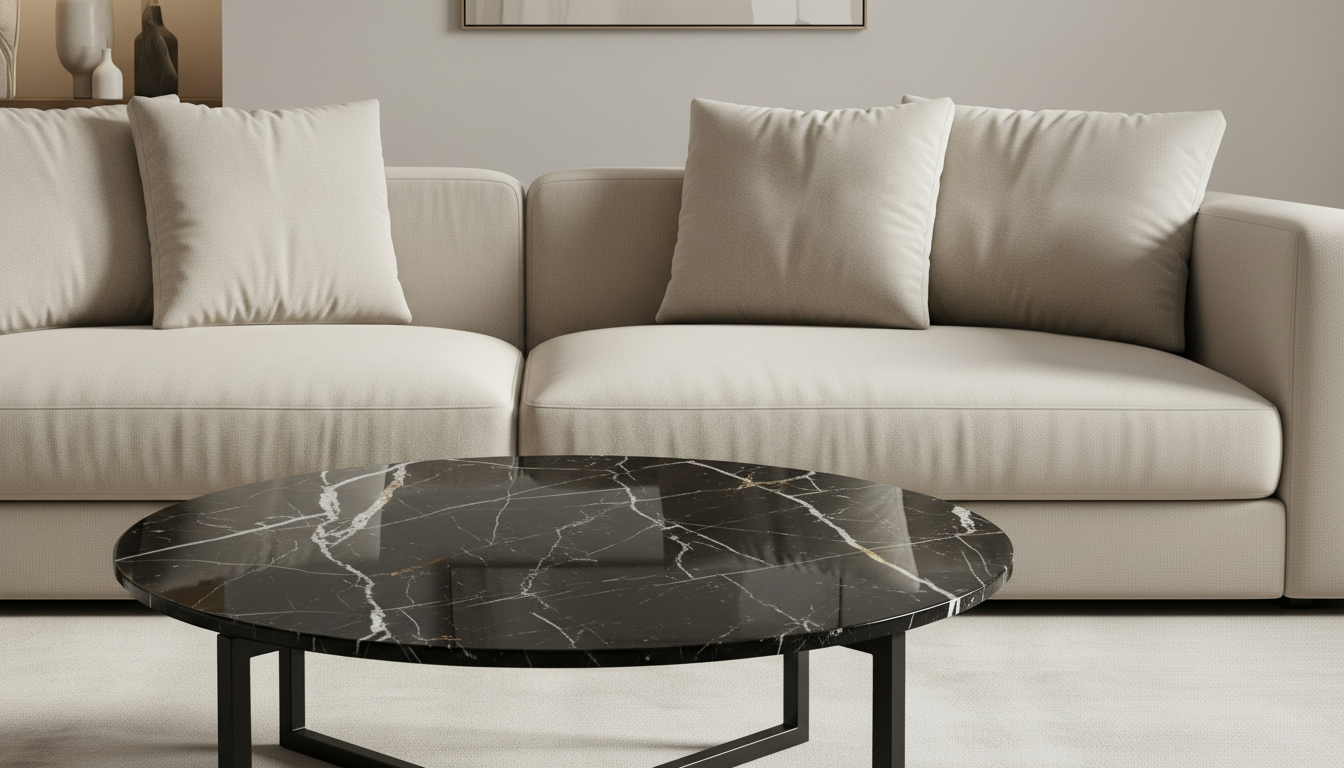 Modern Black Marble Coffee Table
