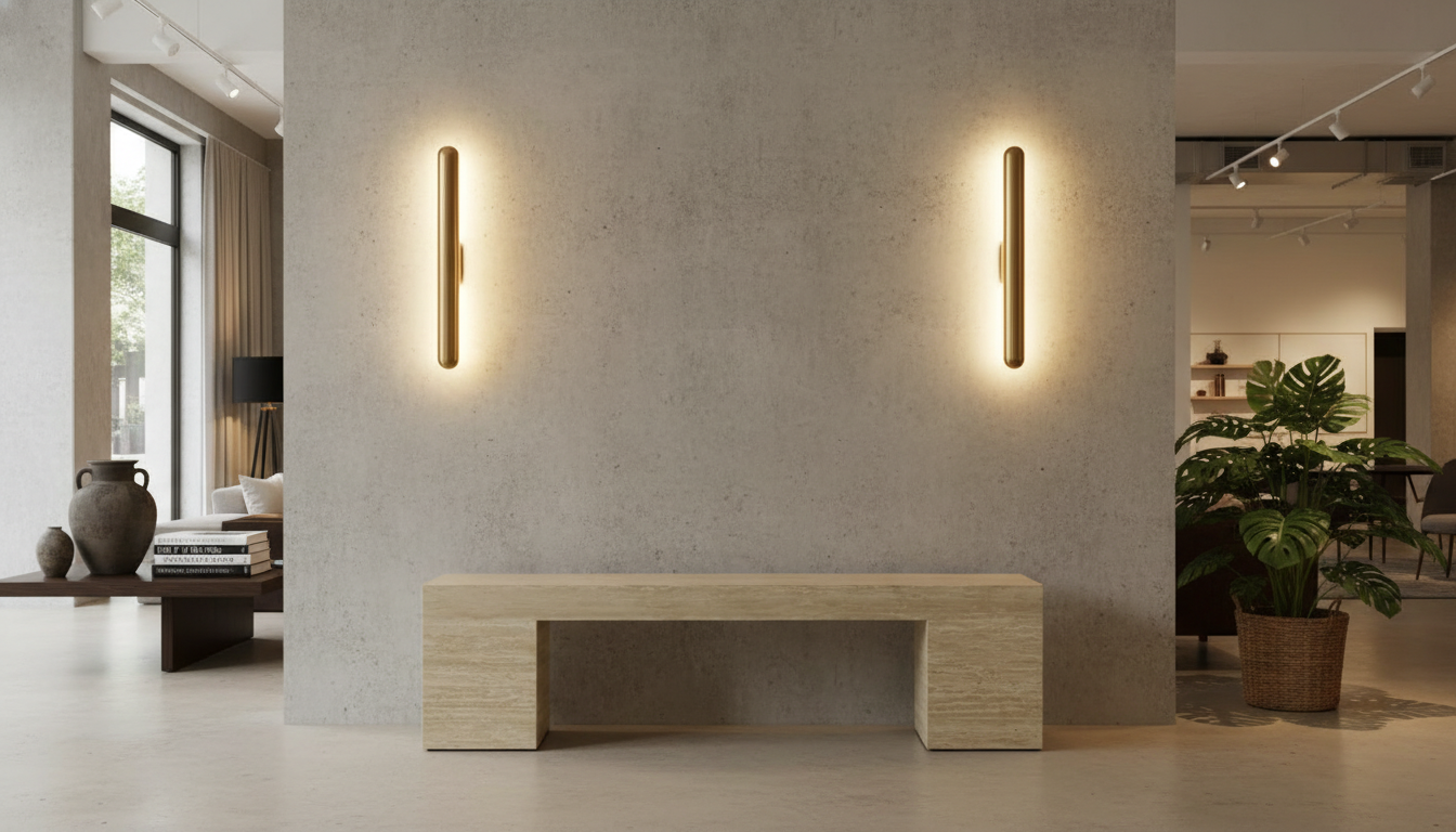 Modern Minimalist Travertine Bench