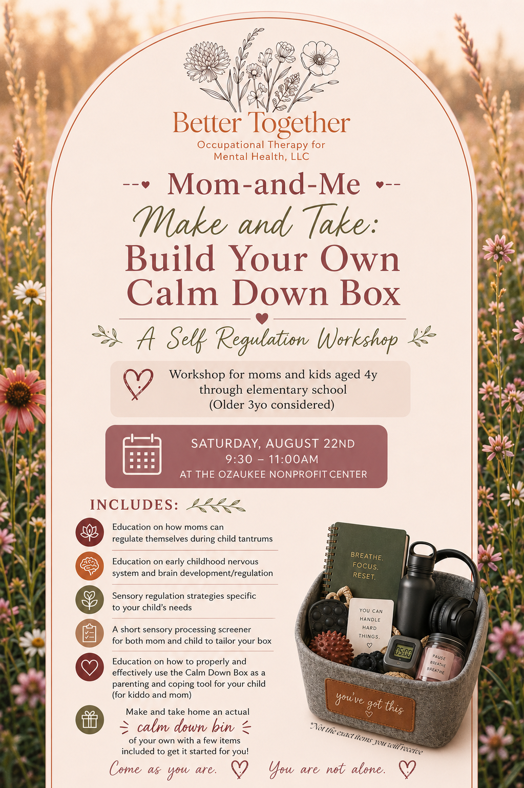 Mom and Me Self Regulation Workshop (Make and Take Calm Down Boxes)