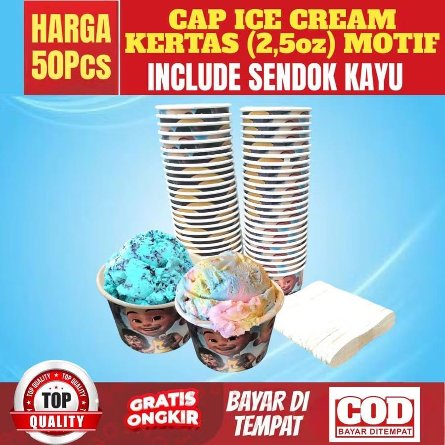 Motif Ice Cream Paper Cups (2.5oz)