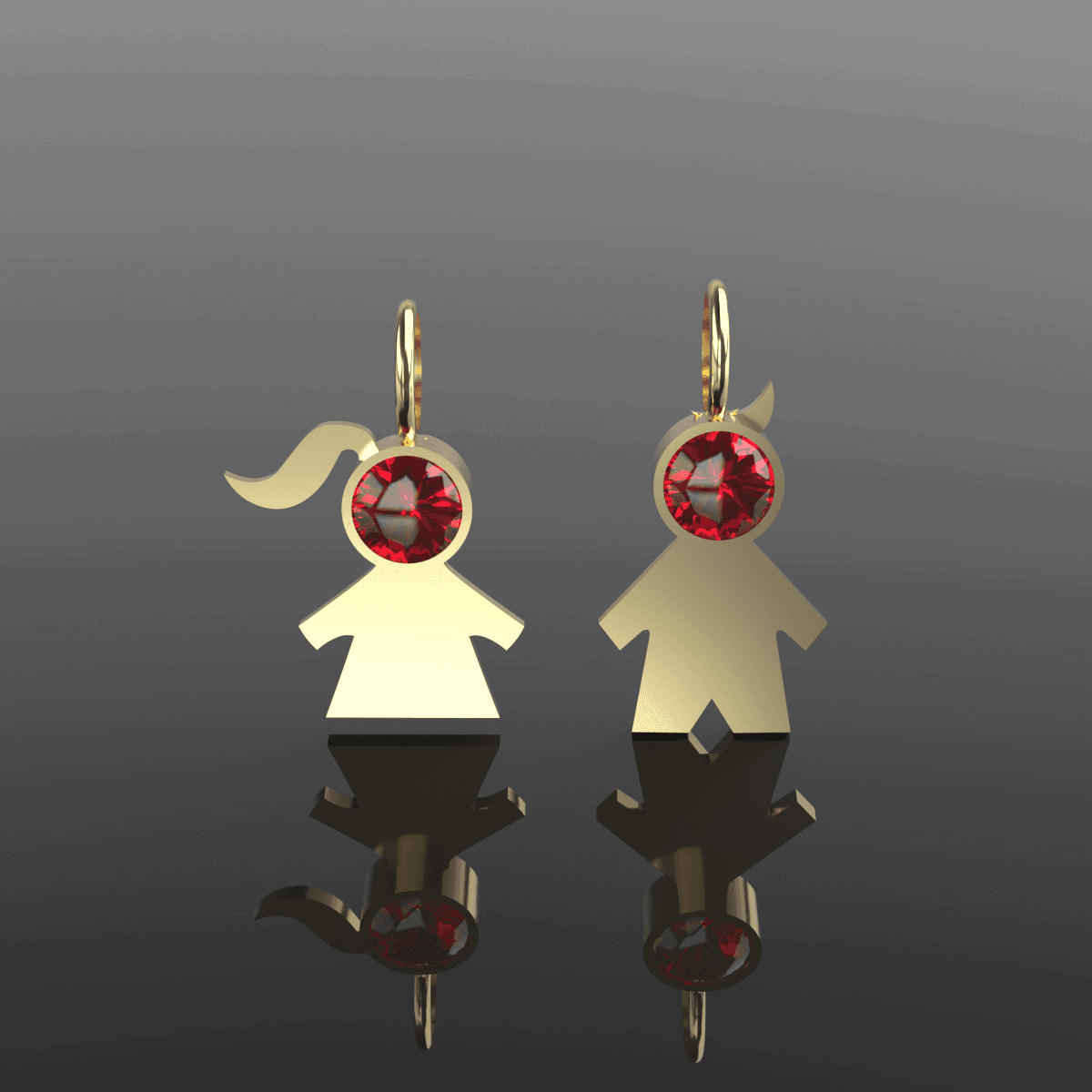 Pendentif  grenat catalan enfant garçon  