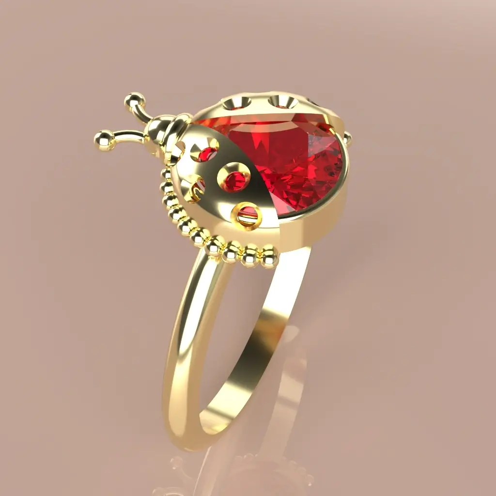 Bague Coccinelle Perlée 