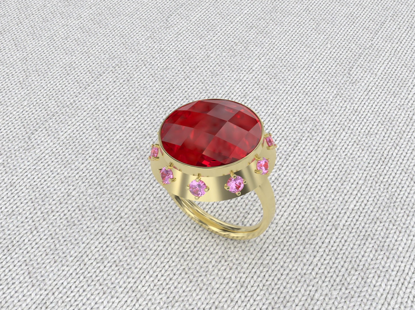Bague grenat catalan or 18K