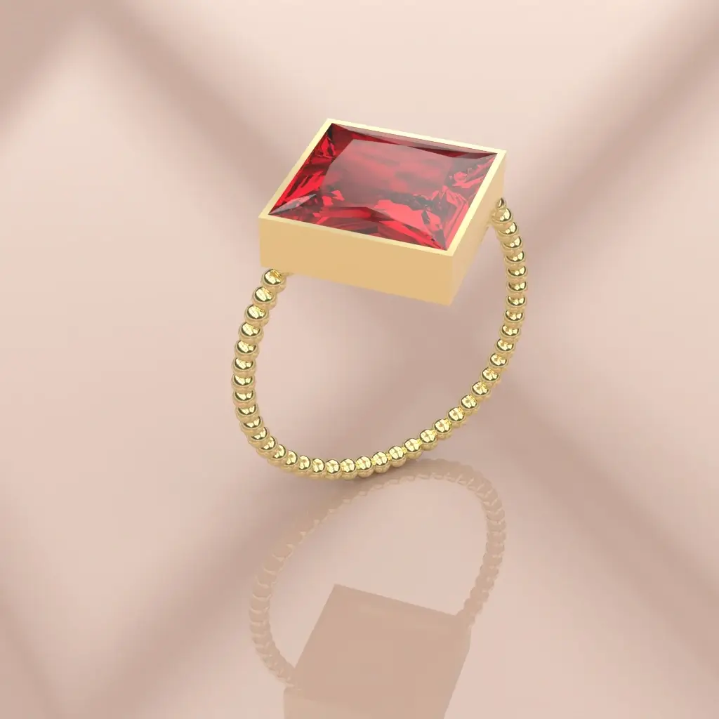 Bague Or 18 Carats Grenat Catalan 