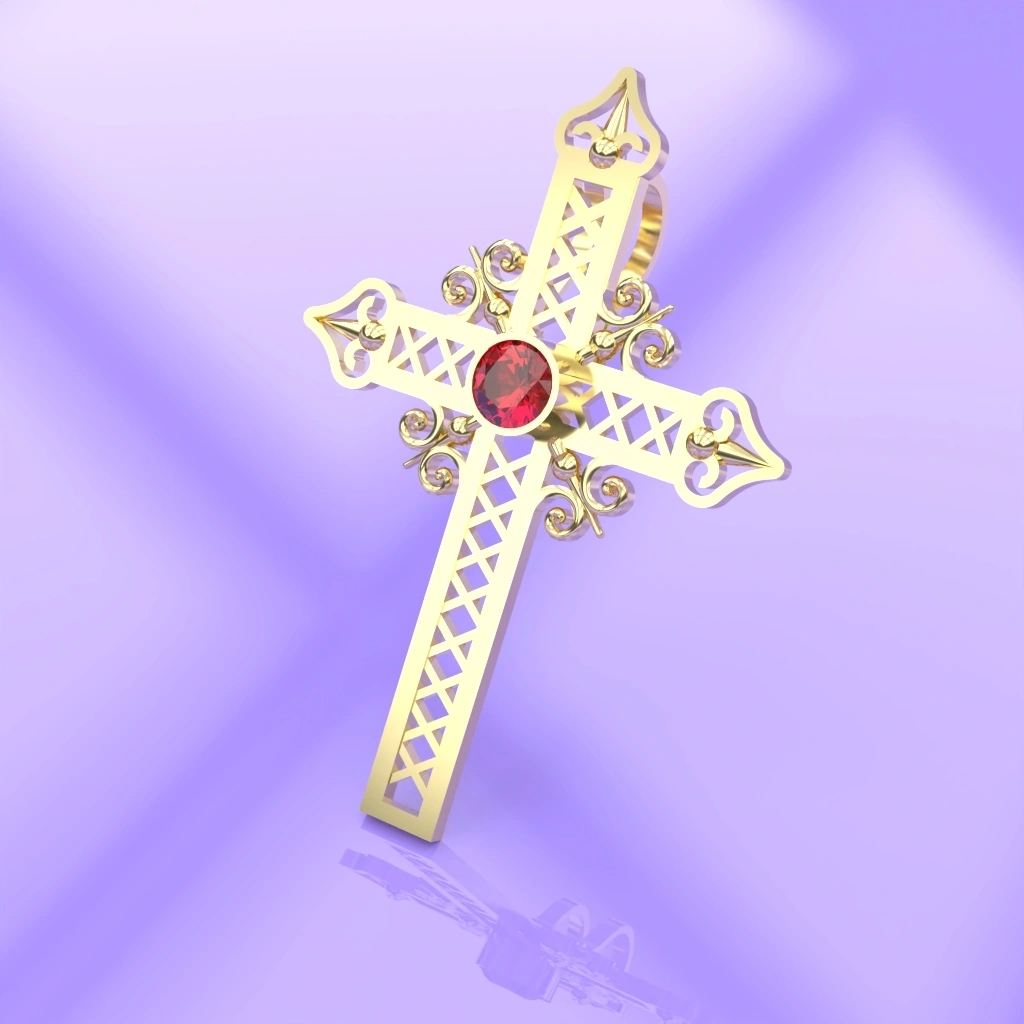 Croix grenat catalan soredienne