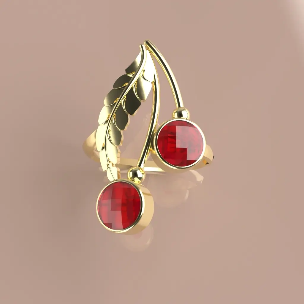 Bague CERISES grenat catalan