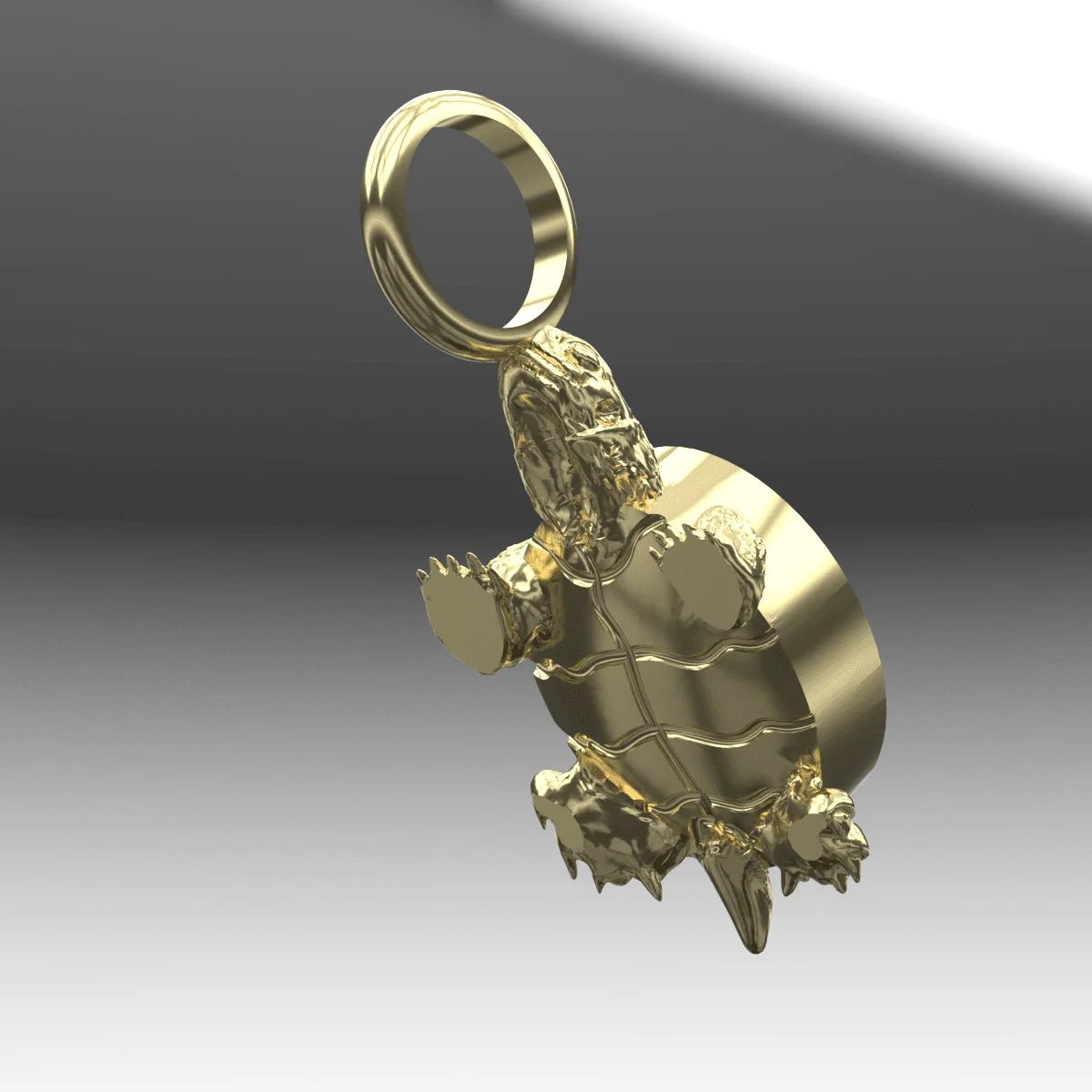 Pendentif tortue or et grenat