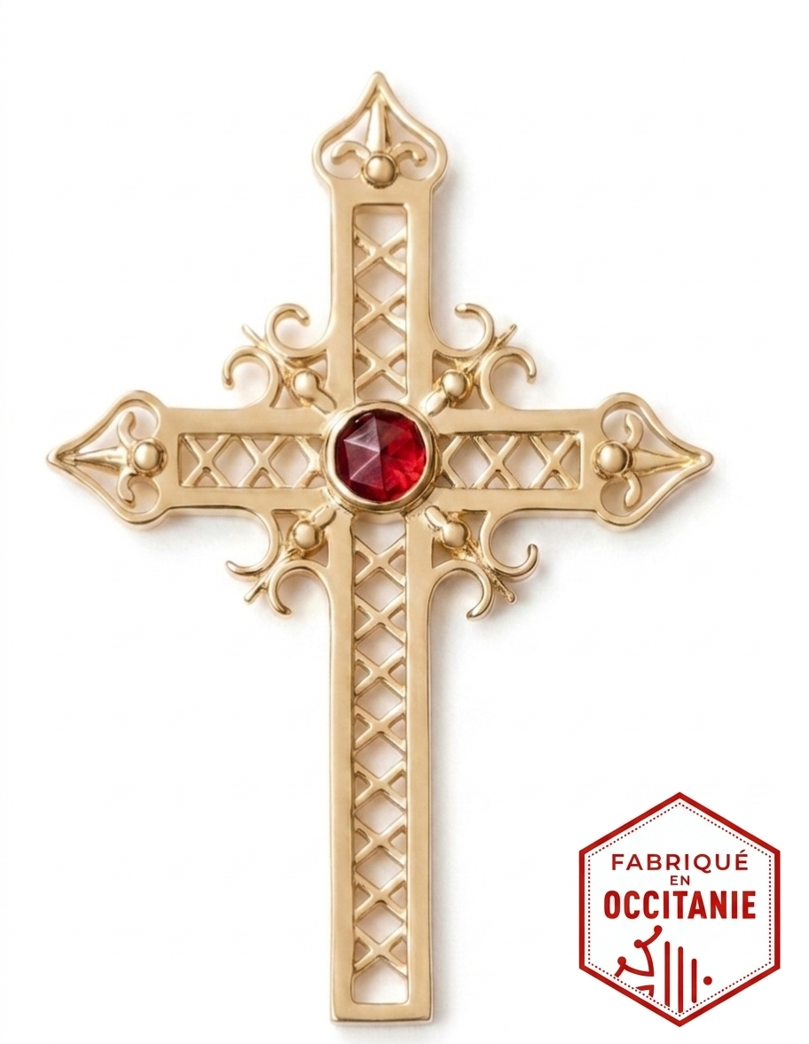 Croix grenat catalan soredienne