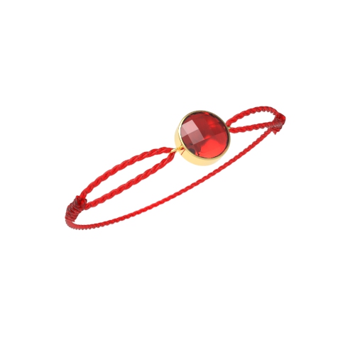 bracelet or grenat catalan 9 mm cordon réglable