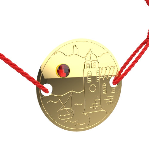 bracelet or collioure grenat catalan 3 mm cordon réglable