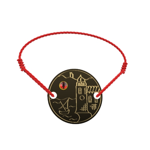 bracelet or collioure grenat catalan 3 mm cordon réglable