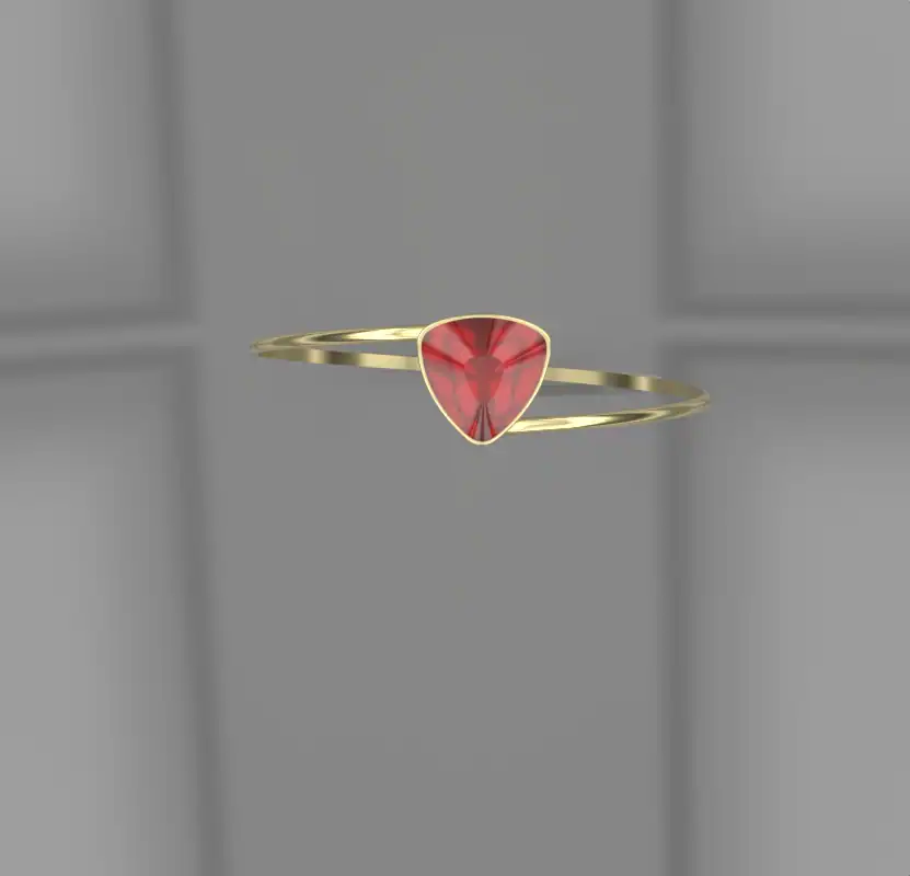 bracelet or rigide croisé et grenat TROIDA 14 mm