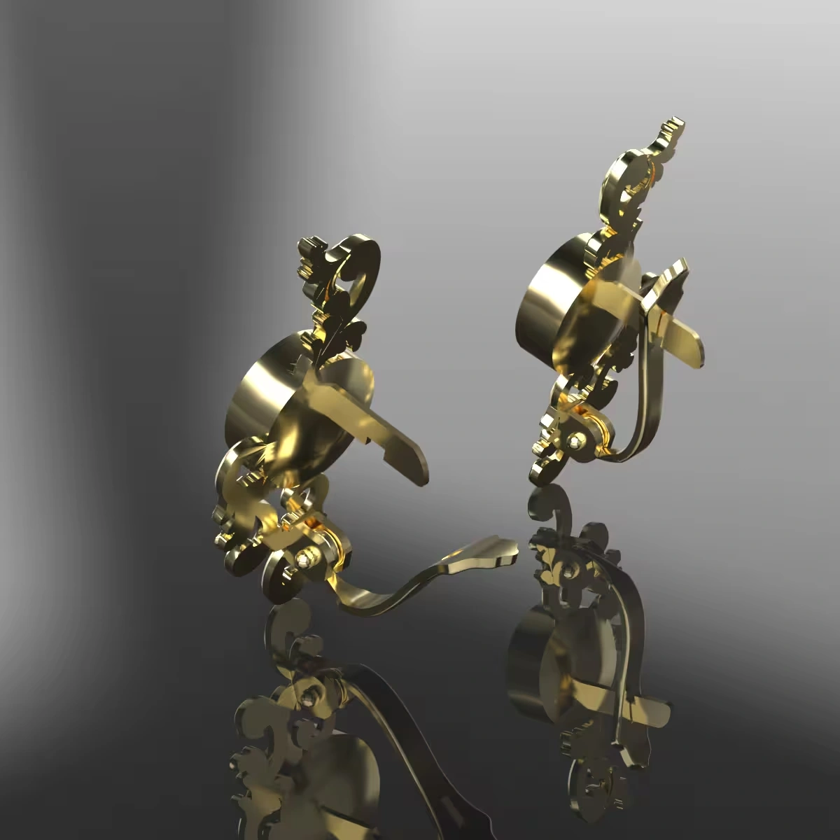 Boucles d’oreilles or grenat catalan collection NATURE