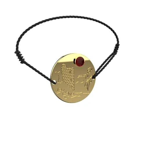 bracelet or Massane grenat catalan 3 mm cordon réglable