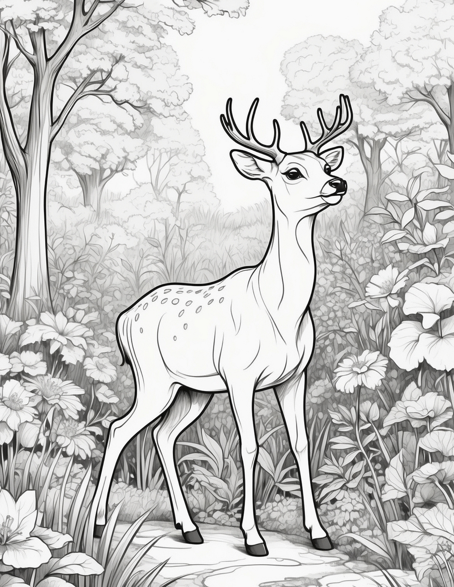 Majestic Deer Coloring Page