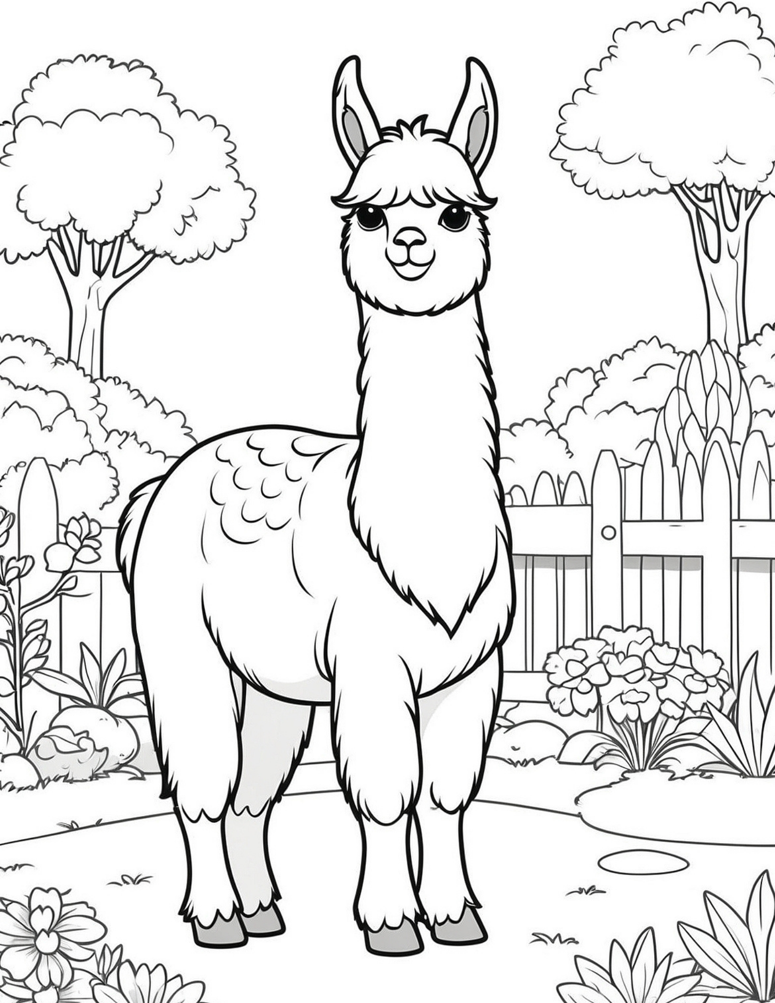Alpaca Coloring Page