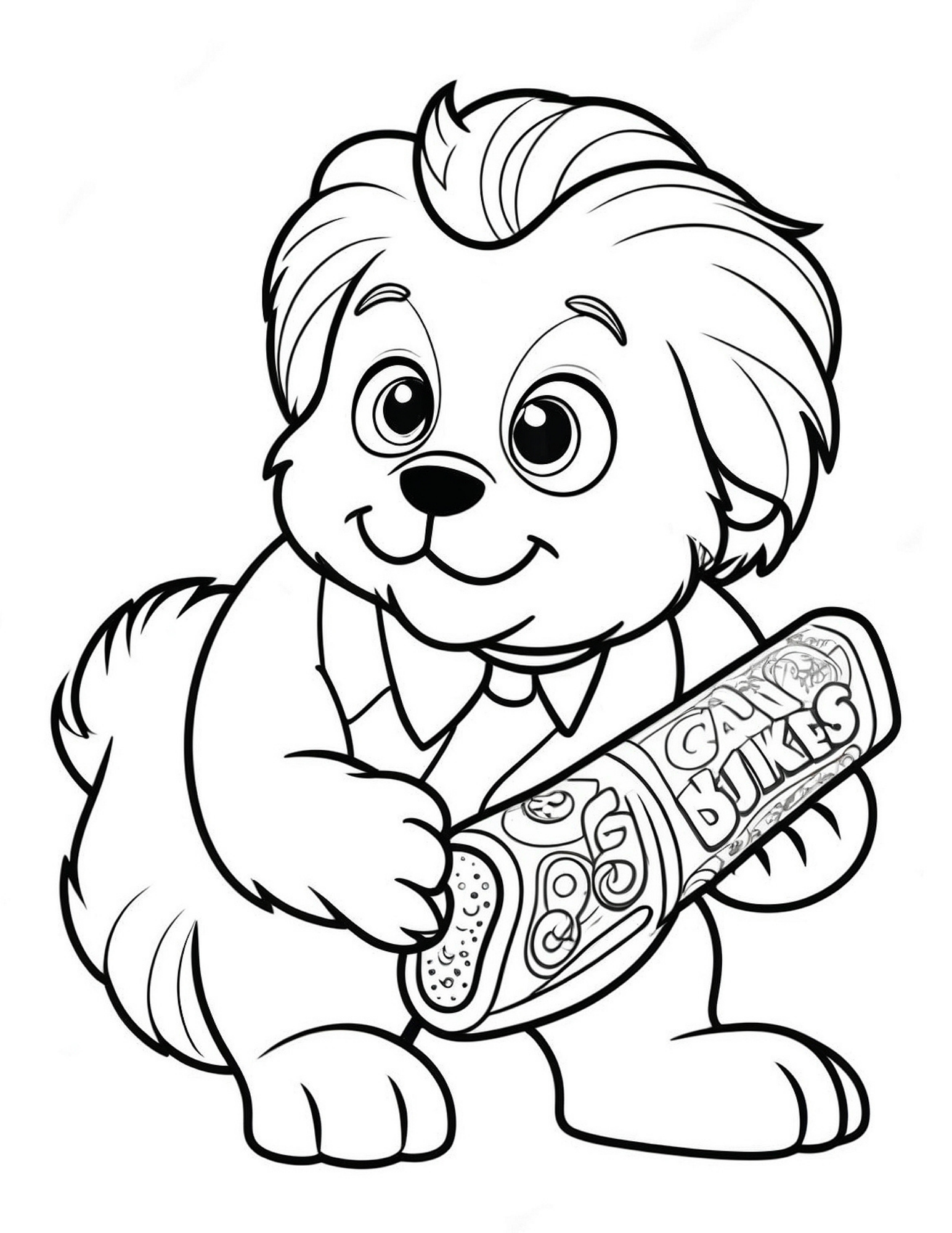 Cute Candy Pup Coloring Page