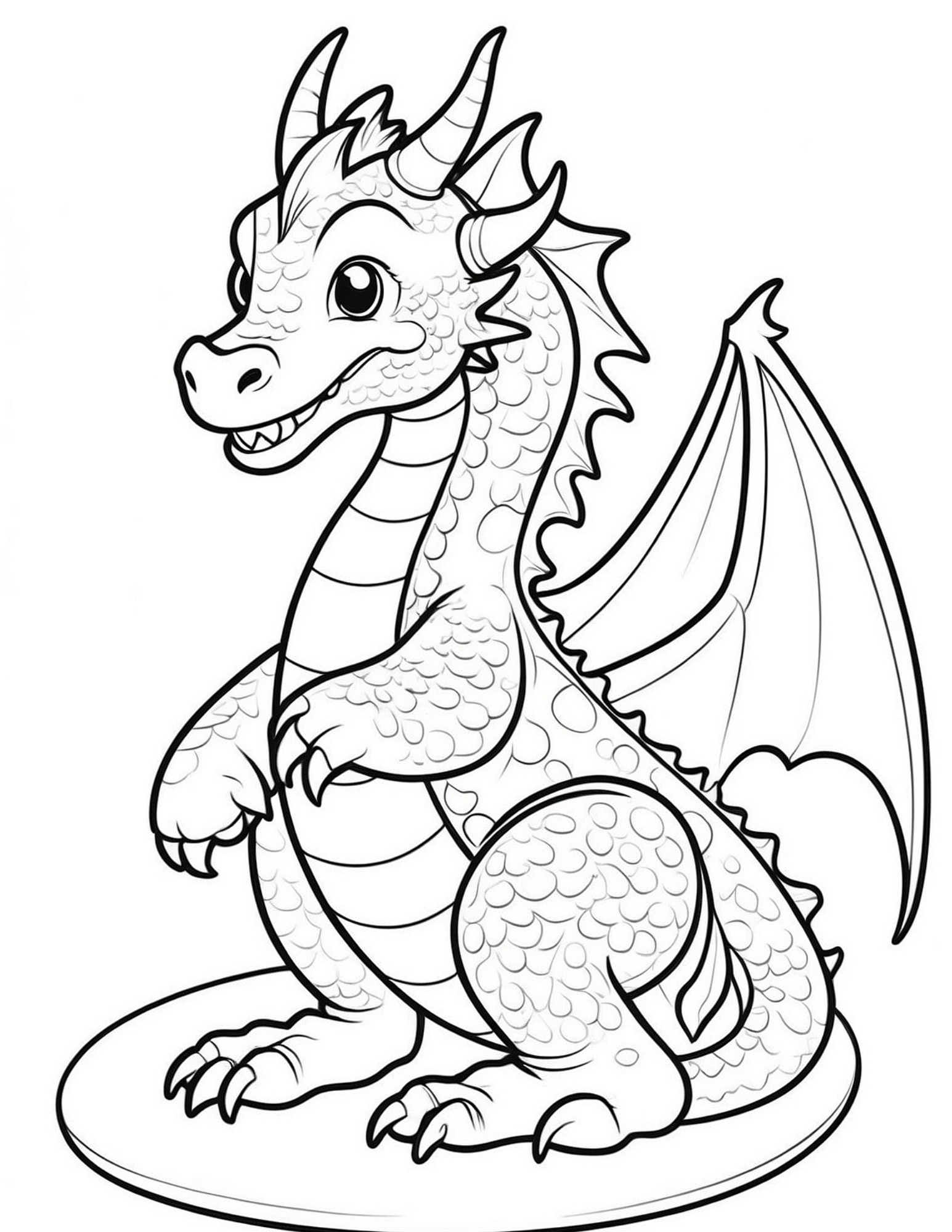 Cute Dragon Coloring Page