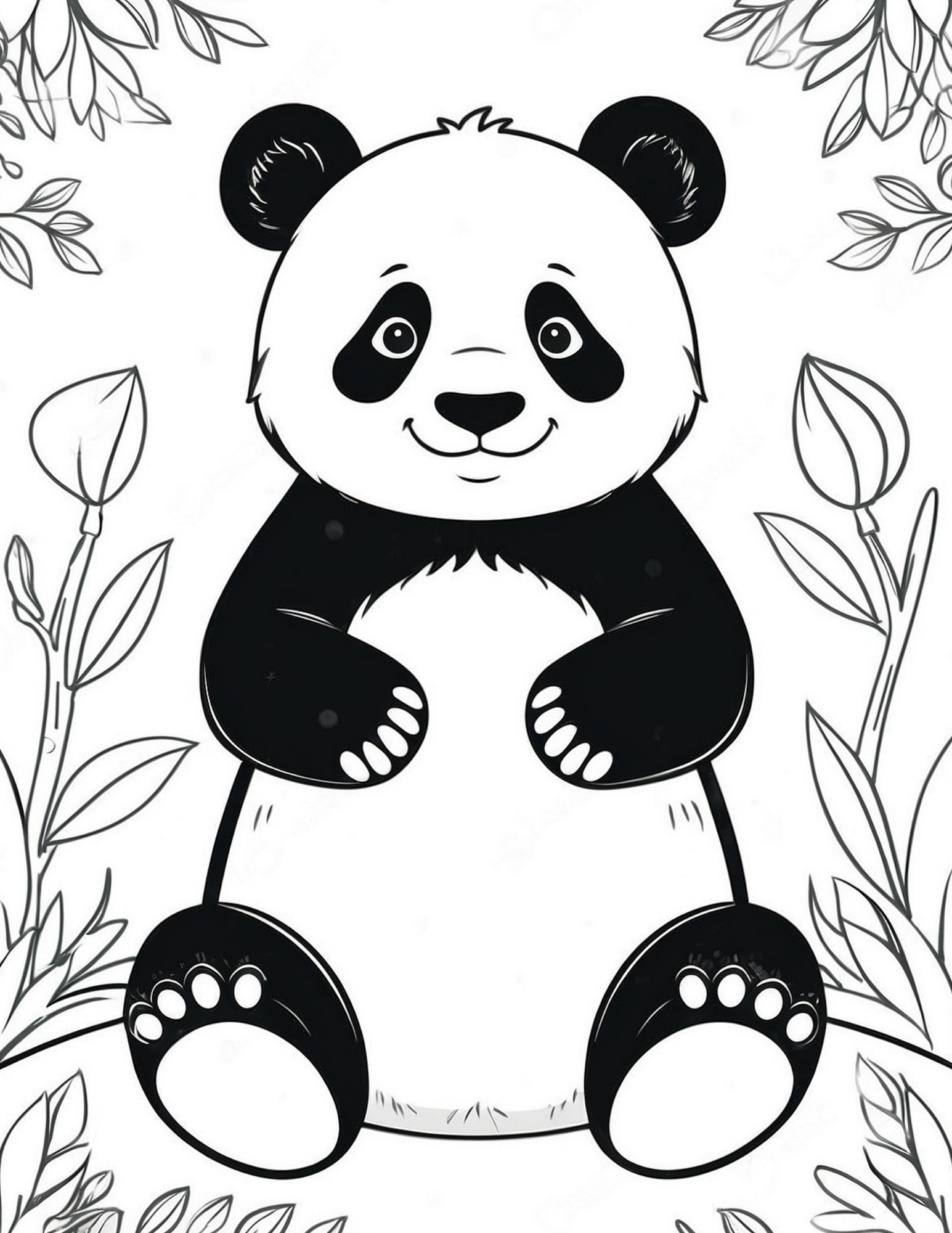 Cute Panda Coloring Page