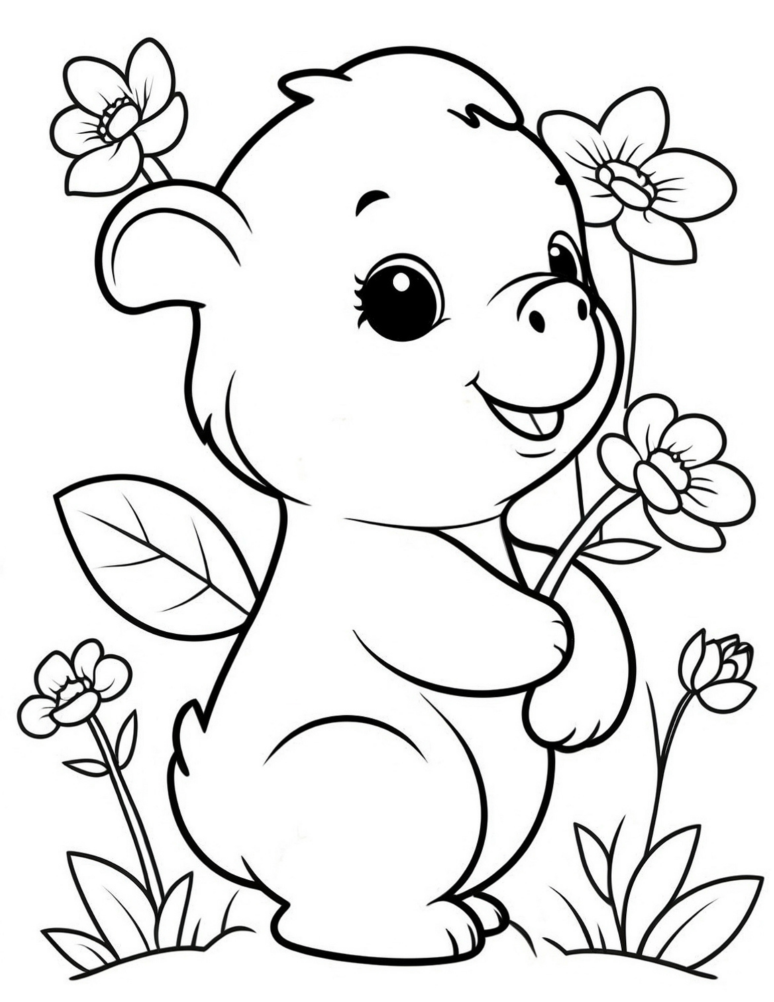 Cute Bear Coloring Page